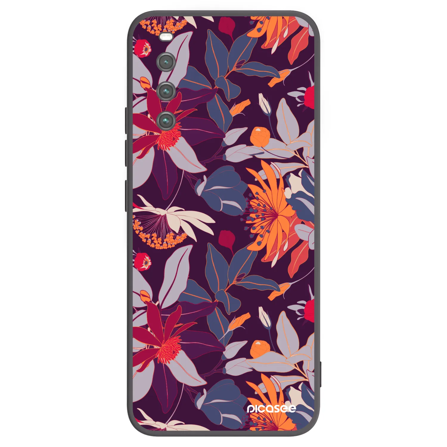 Picasee husă neagră din silicon pentru Sony Xperia 10 IV 5G - Purple Leaf
