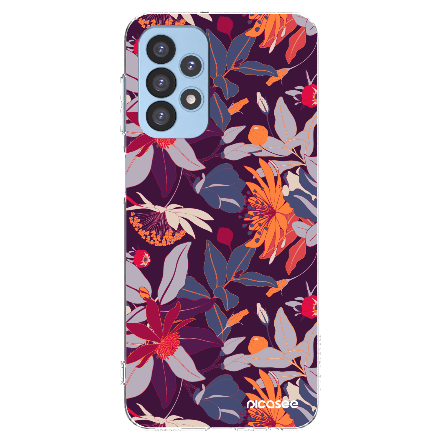 Picasee husă transparentă din silicon pentru Samsung Galaxy A23 A235F 4G - Purple Leaf