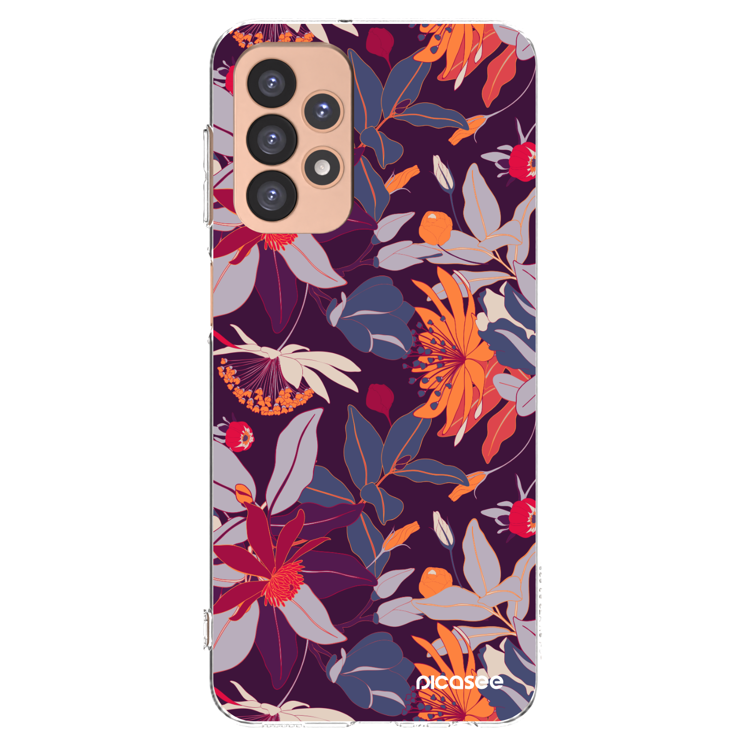 Picasee husă transparentă din silicon pentru Samsung Galaxy A23 A236B 5G - Purple Leaf