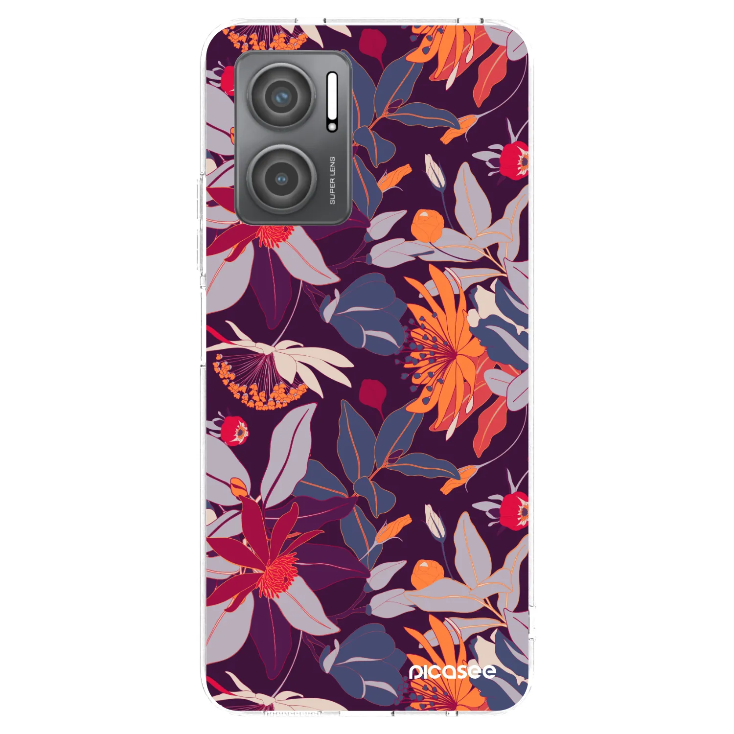 Picasee husă transparentă din silicon pentru Xiaomi Redmi 10 5G - Purple Leaf
