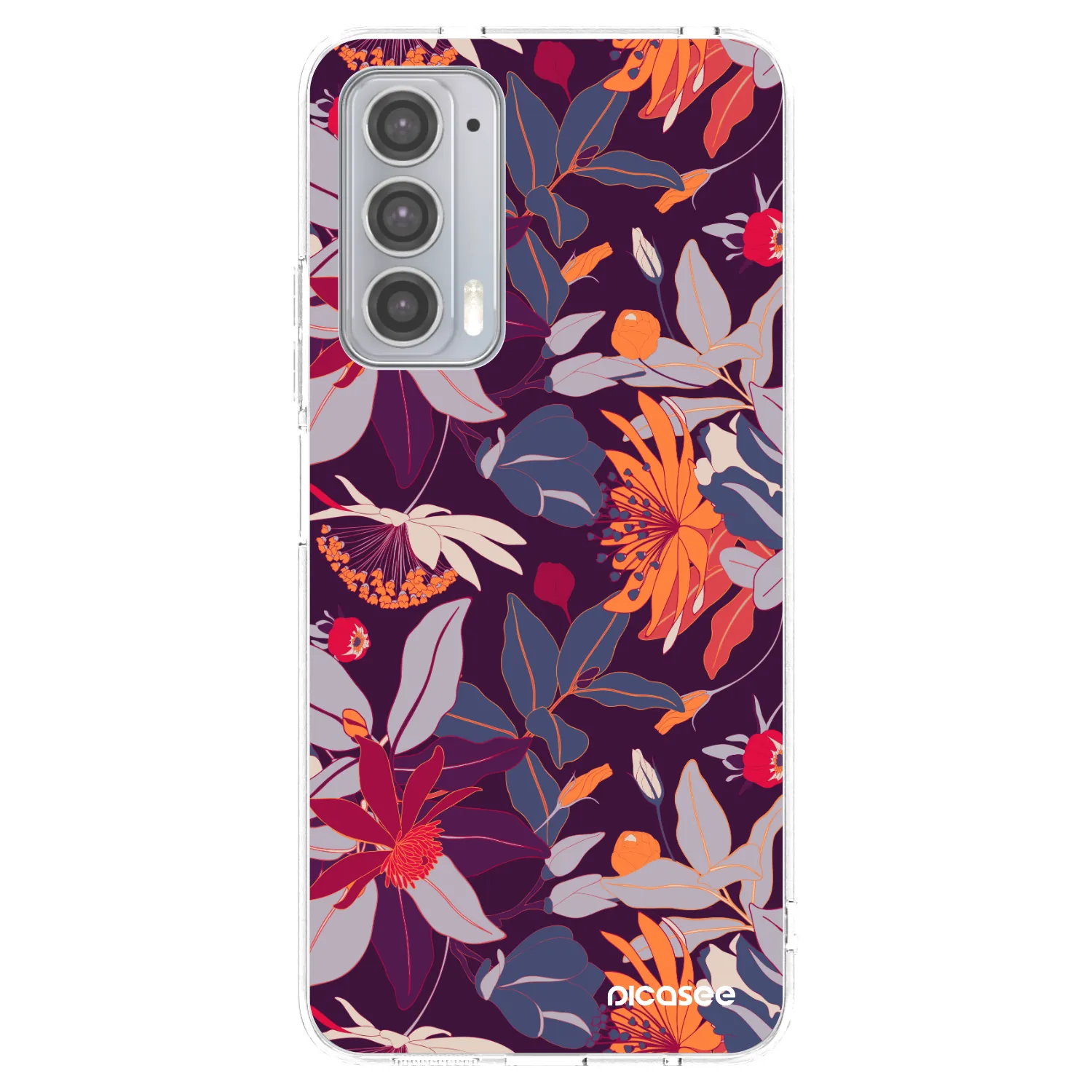 Picasee husă transparentă din silicon pentru Motorola Edge 20 - Purple Leaf