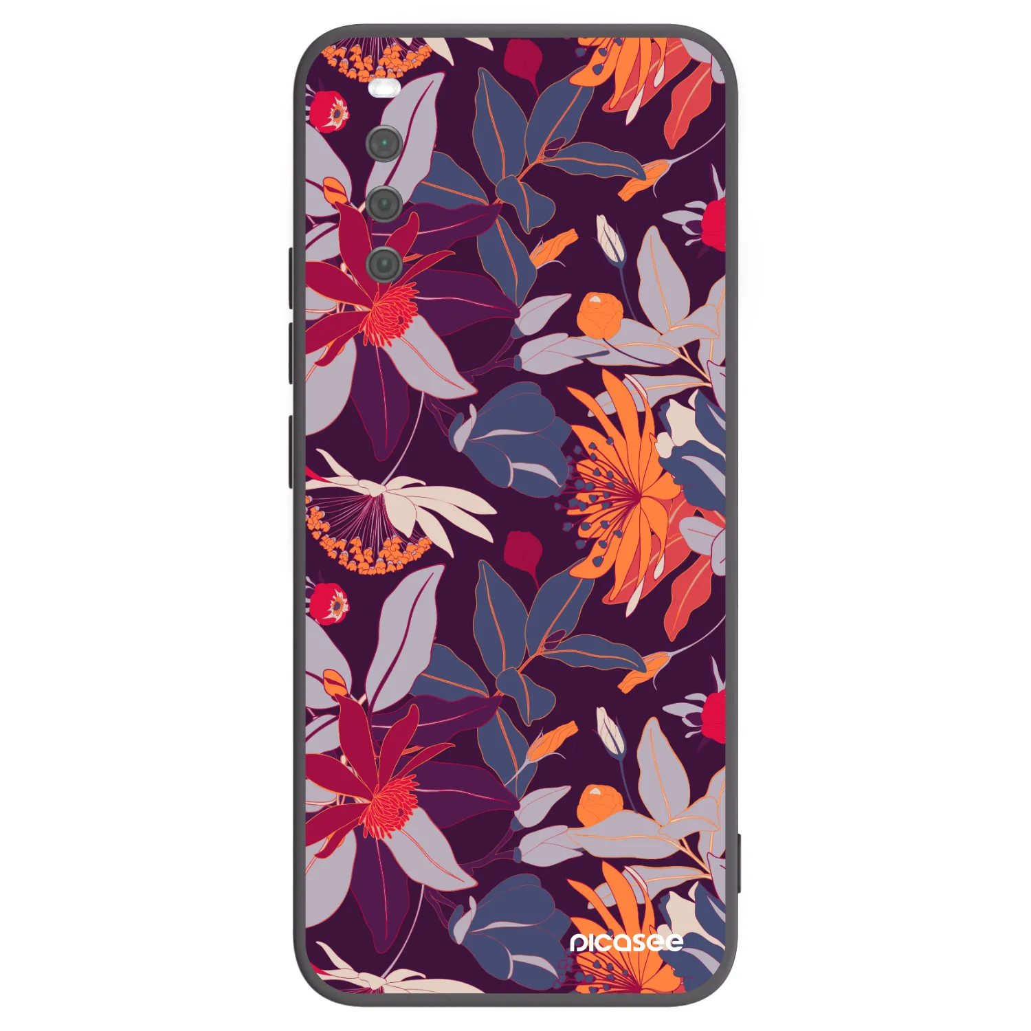 Picasee husă neagră din silicon pentru Sony Xperia 10 III - Purple Leaf
