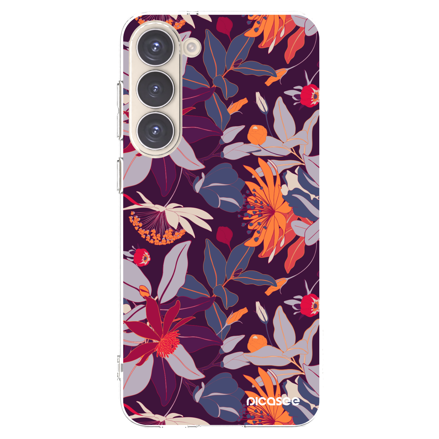 Picasee husă transparentă din silicon pentru Samsung Galaxy S23+ 5G - Purple Leaf