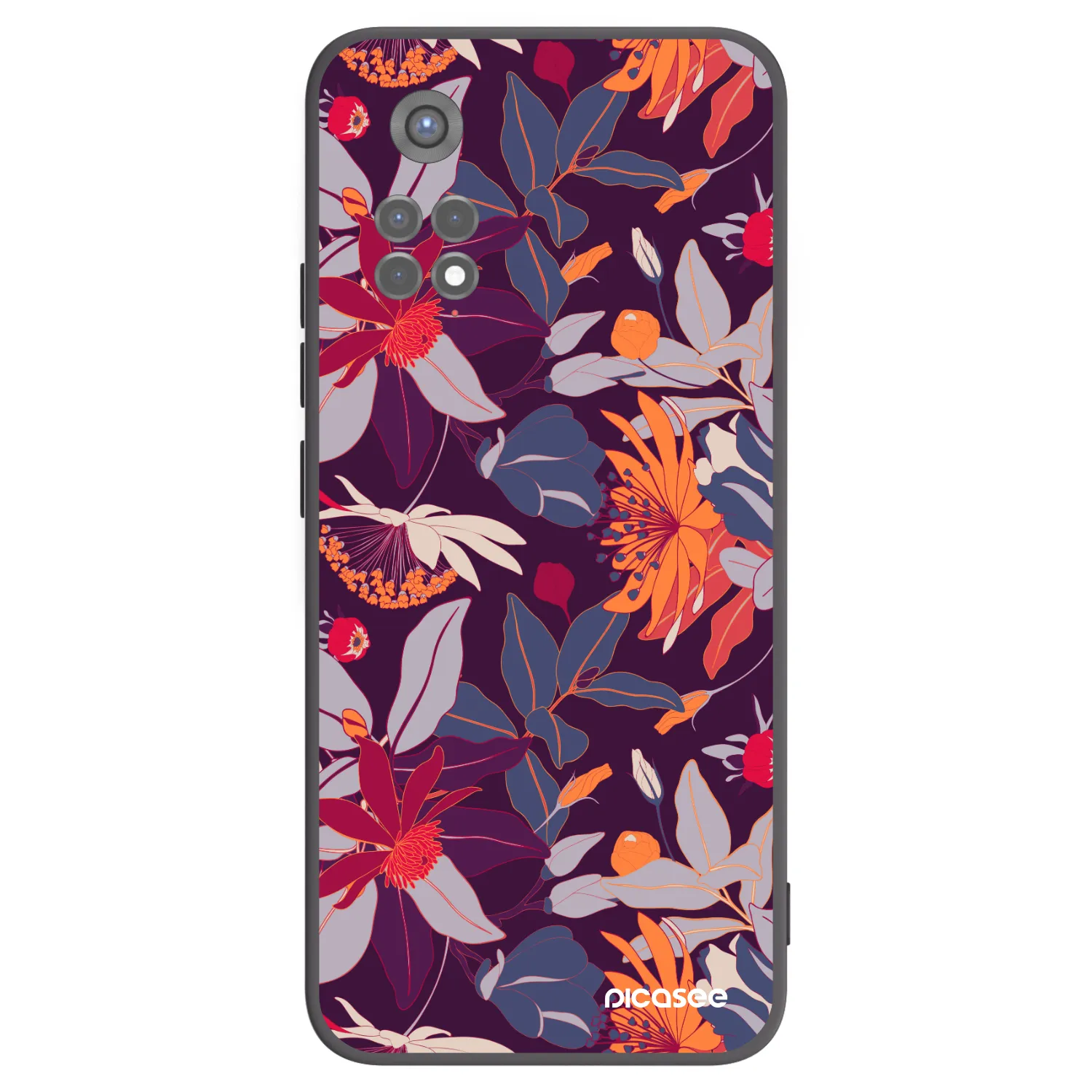 Picasee husă neagră din silicon pentru Xiaomi Redmi Note 11S 5G - Purple Leaf