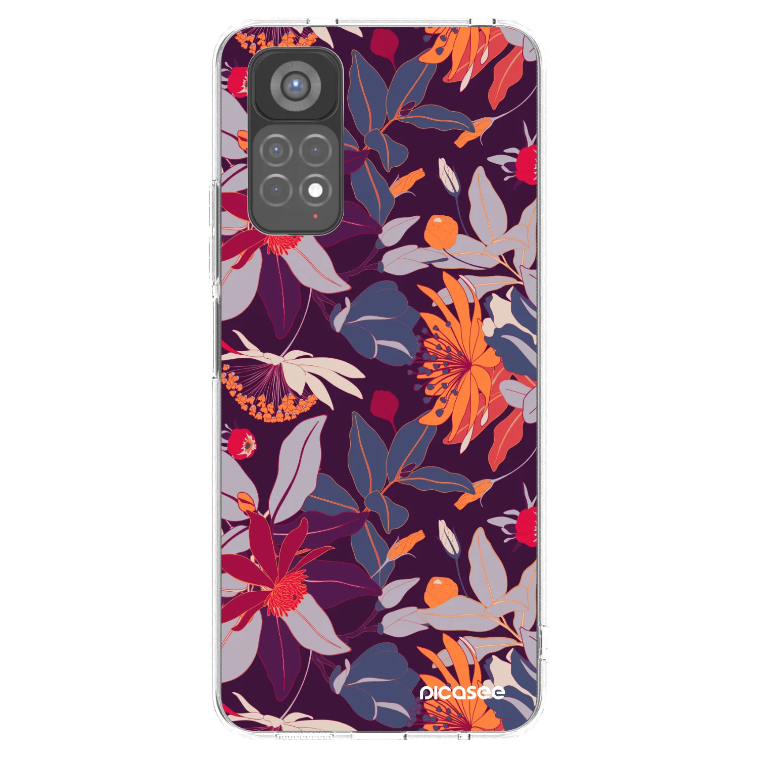 Picasee husă transparentă din silicon pentru Xiaomi Redmi Note 11S 5G - Purple Leaf