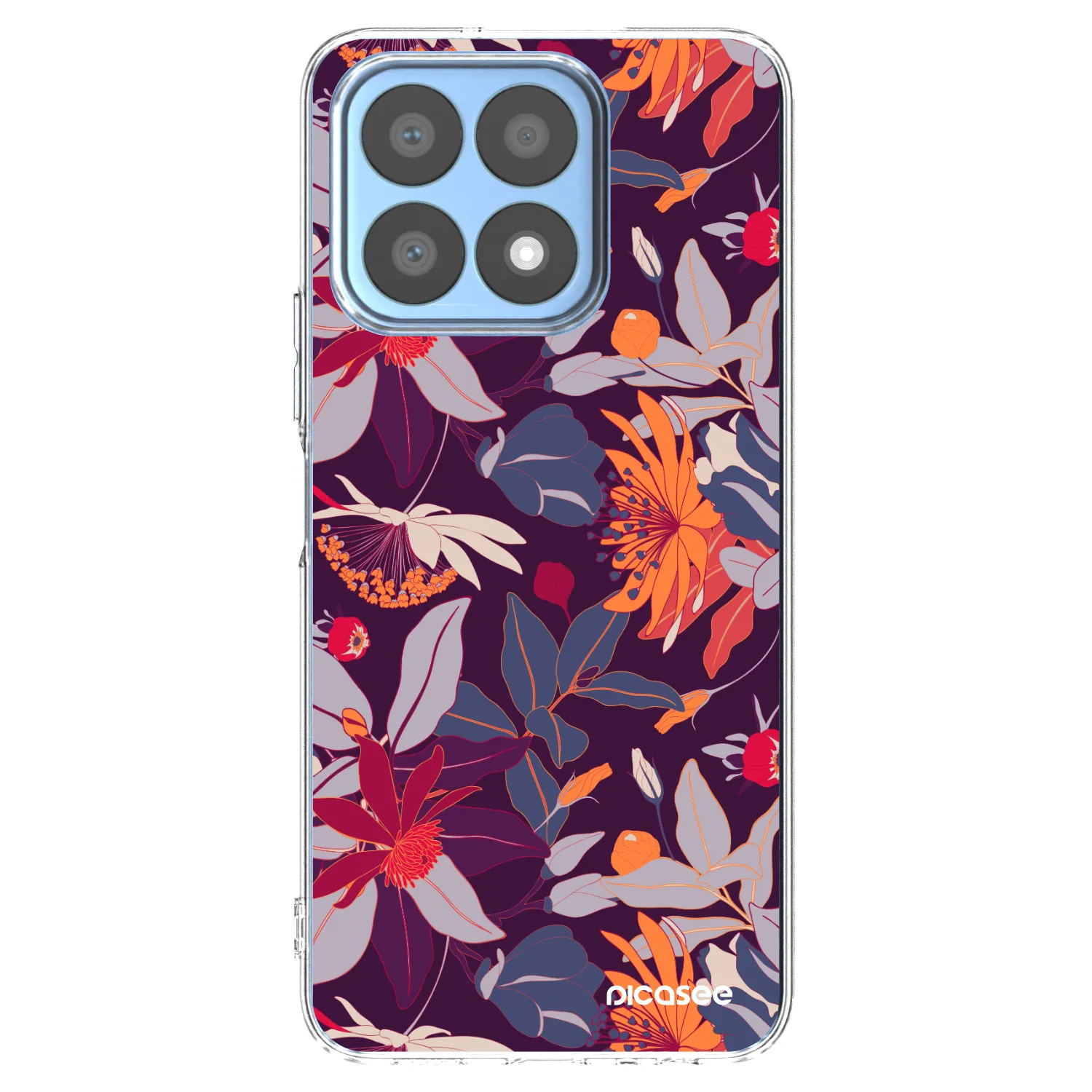 Picasee husă transparentă din silicon pentru Honor X8a - Purple Leaf