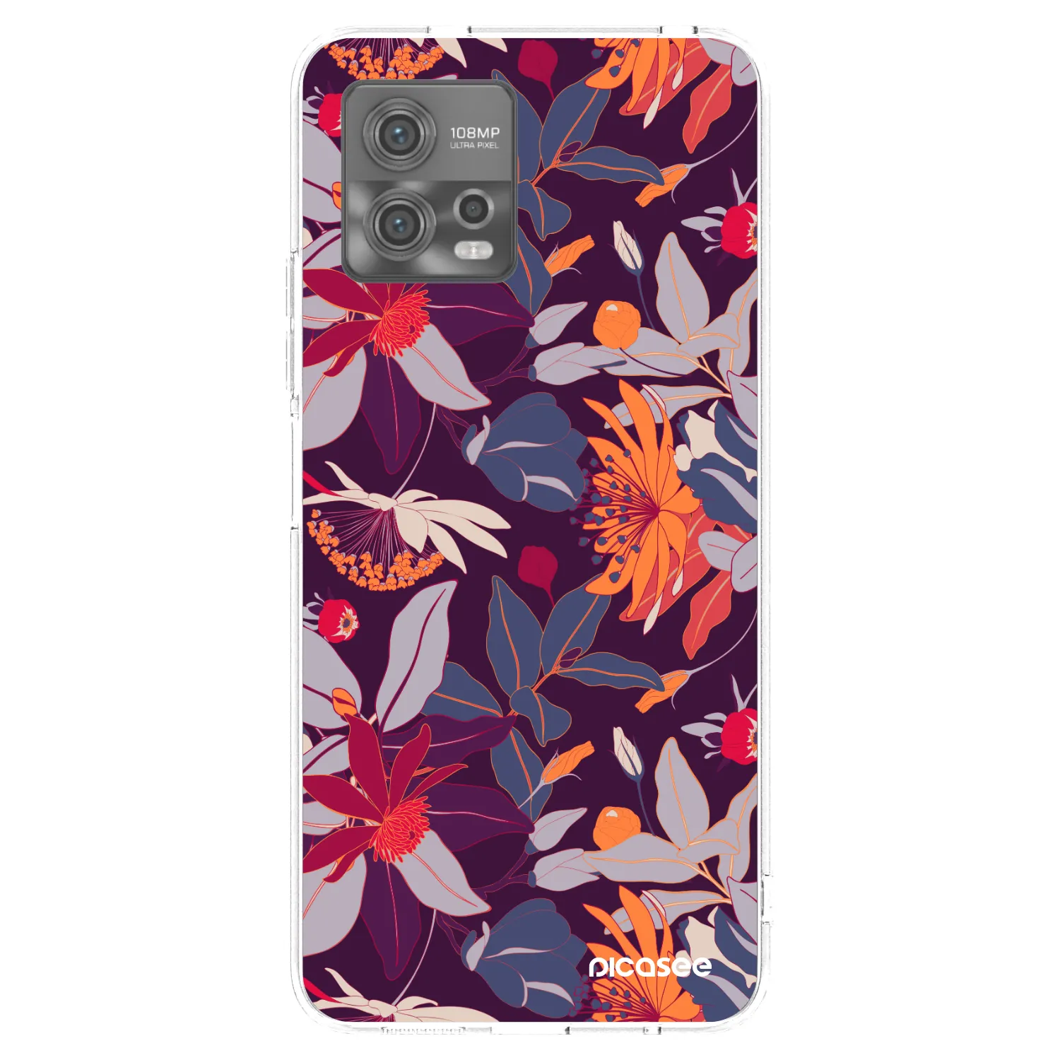 Picasee husă transparentă din silicon pentru Motorola Moto G72 - Purple Leaf