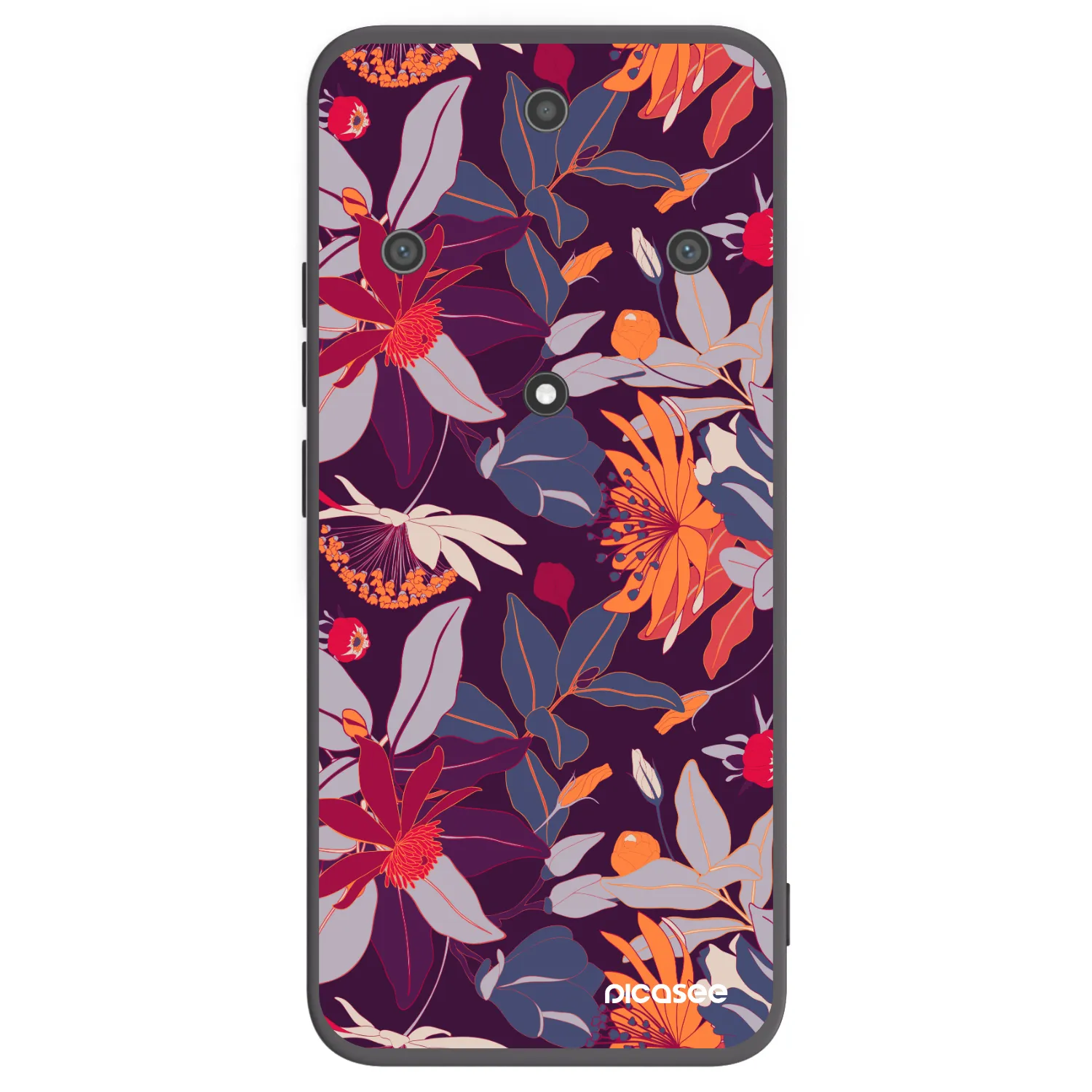 Picasee husă neagră din silicon pentru Honor Magic5 Lite 5G - Purple Leaf