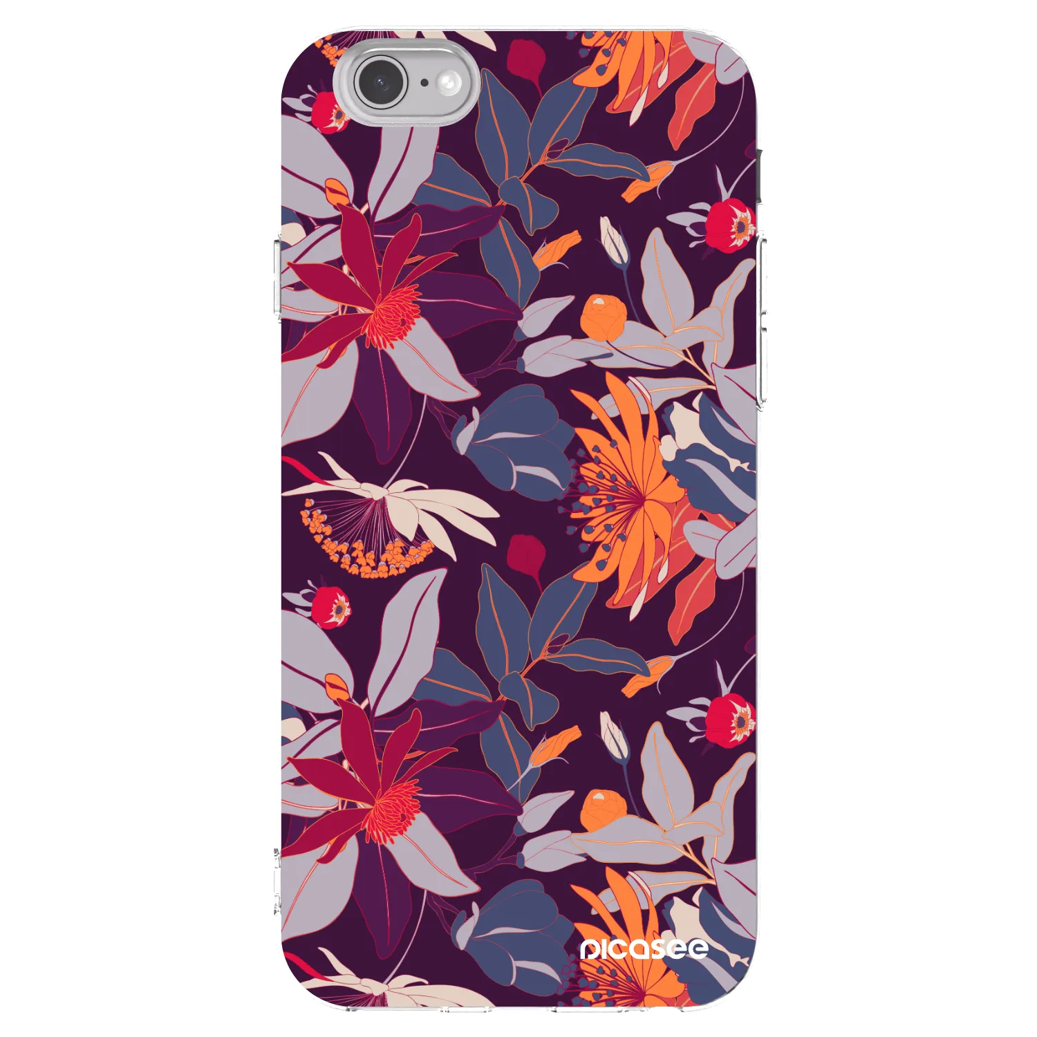 Picasee husă transparentă din silicon pentru Apple iPhone 6/6S - Purple Leaf