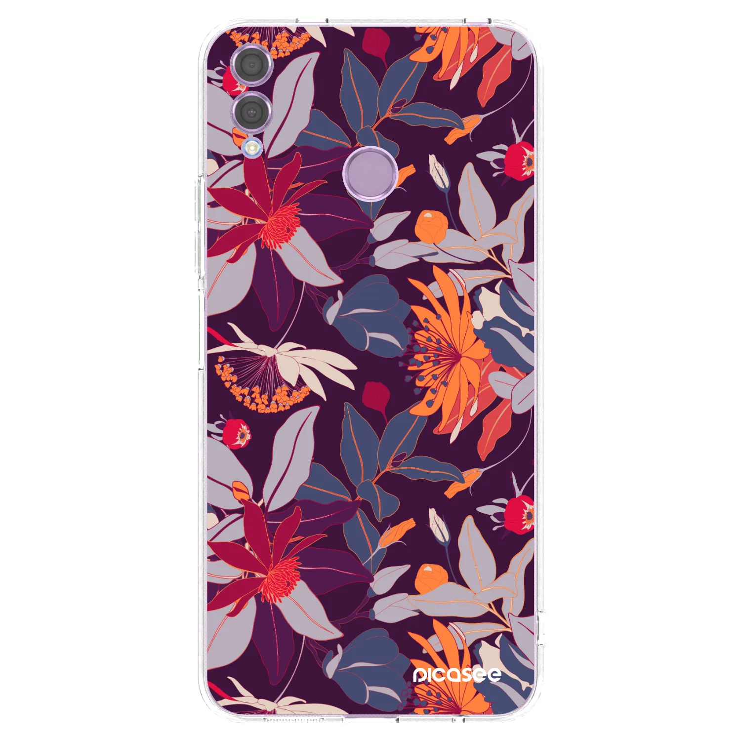 Picasee husă transparentă din silicon pentru Honor 8X - Purple Leaf