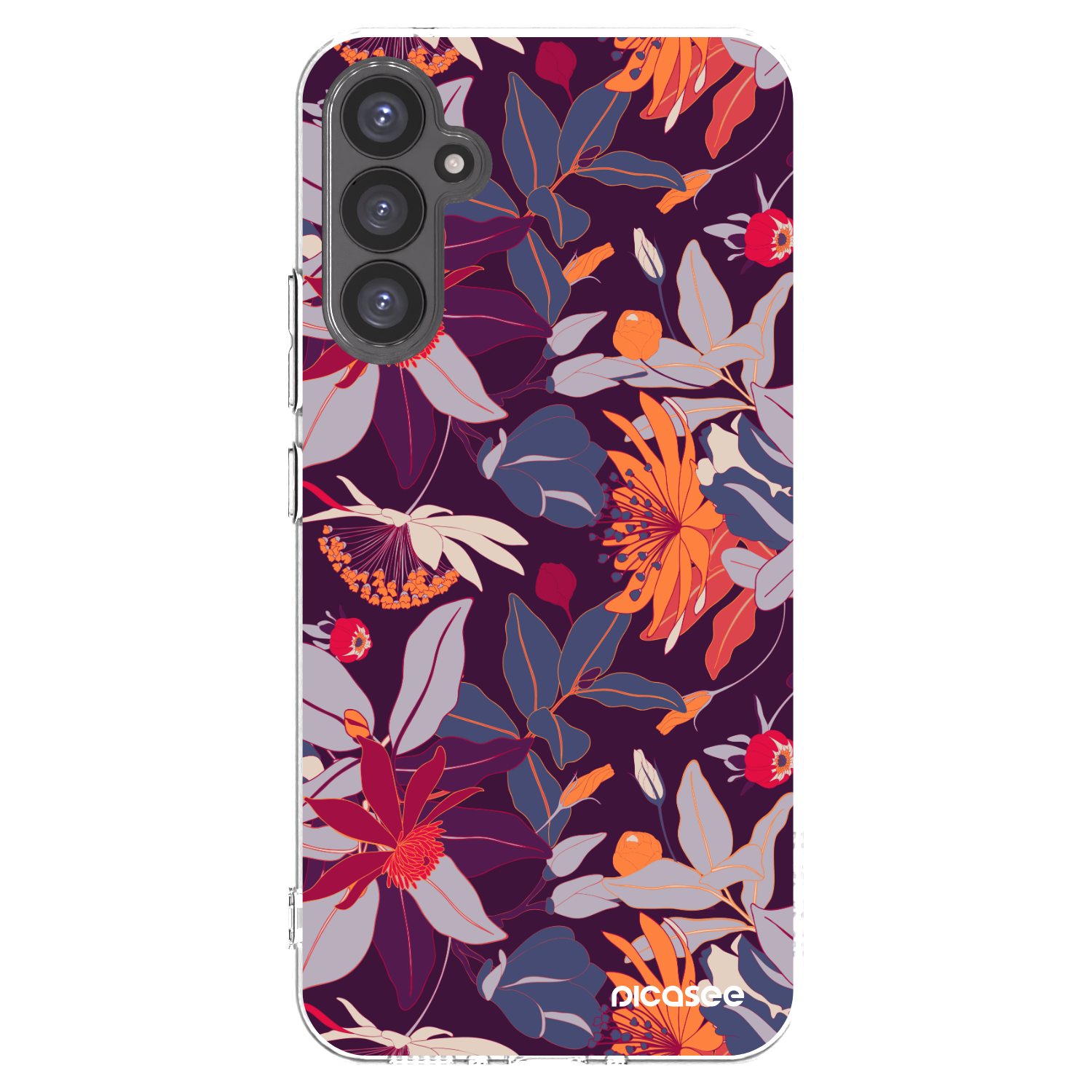 Picasee husă transparentă din silicon pentru Samsung Galaxy A34 5G A346B - Purple Leaf