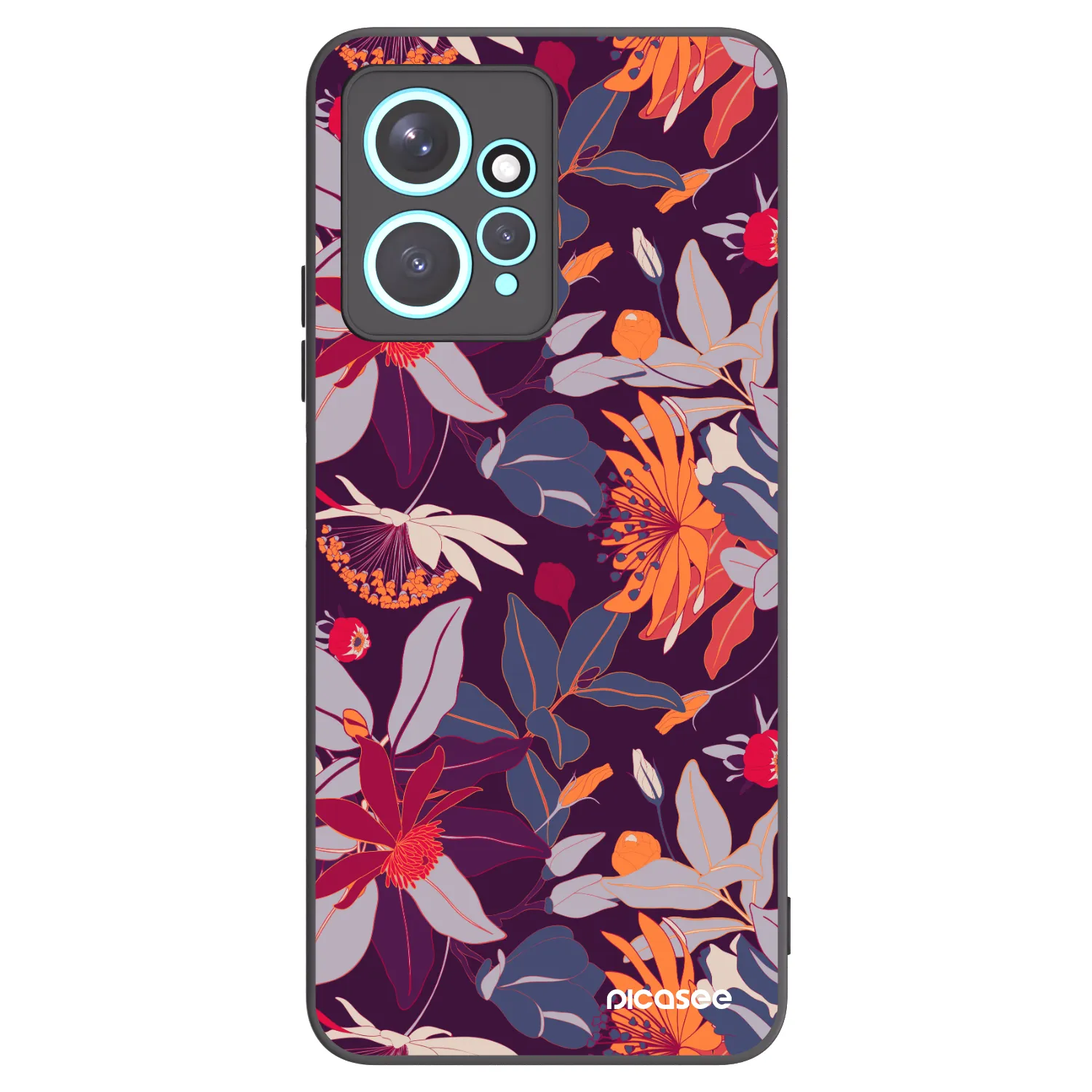 Picasee husă neagră din silicon pentru Xiaomi Redmi Note 12 4G - Purple Leaf