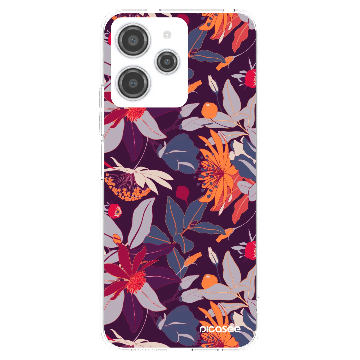 Picasee husă transparentă din silicon pentru Xiaomi Redmi 12 4G - Purple Leaf