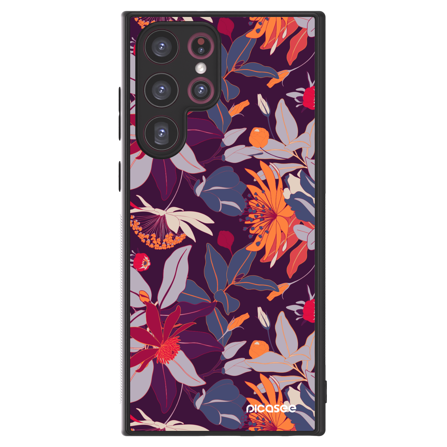 Picasee ULTIMATE CASE PowerShare pentru Samsung Galaxy S22 Ultra 5G - Purple Leaf