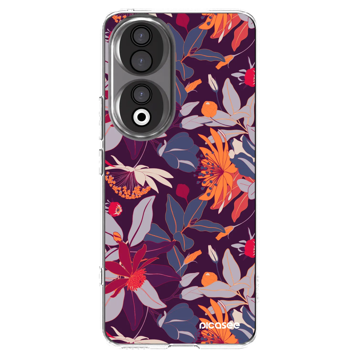 Picasee husă transparentă din silicon pentru Honor 90 5G - Purple Leaf
