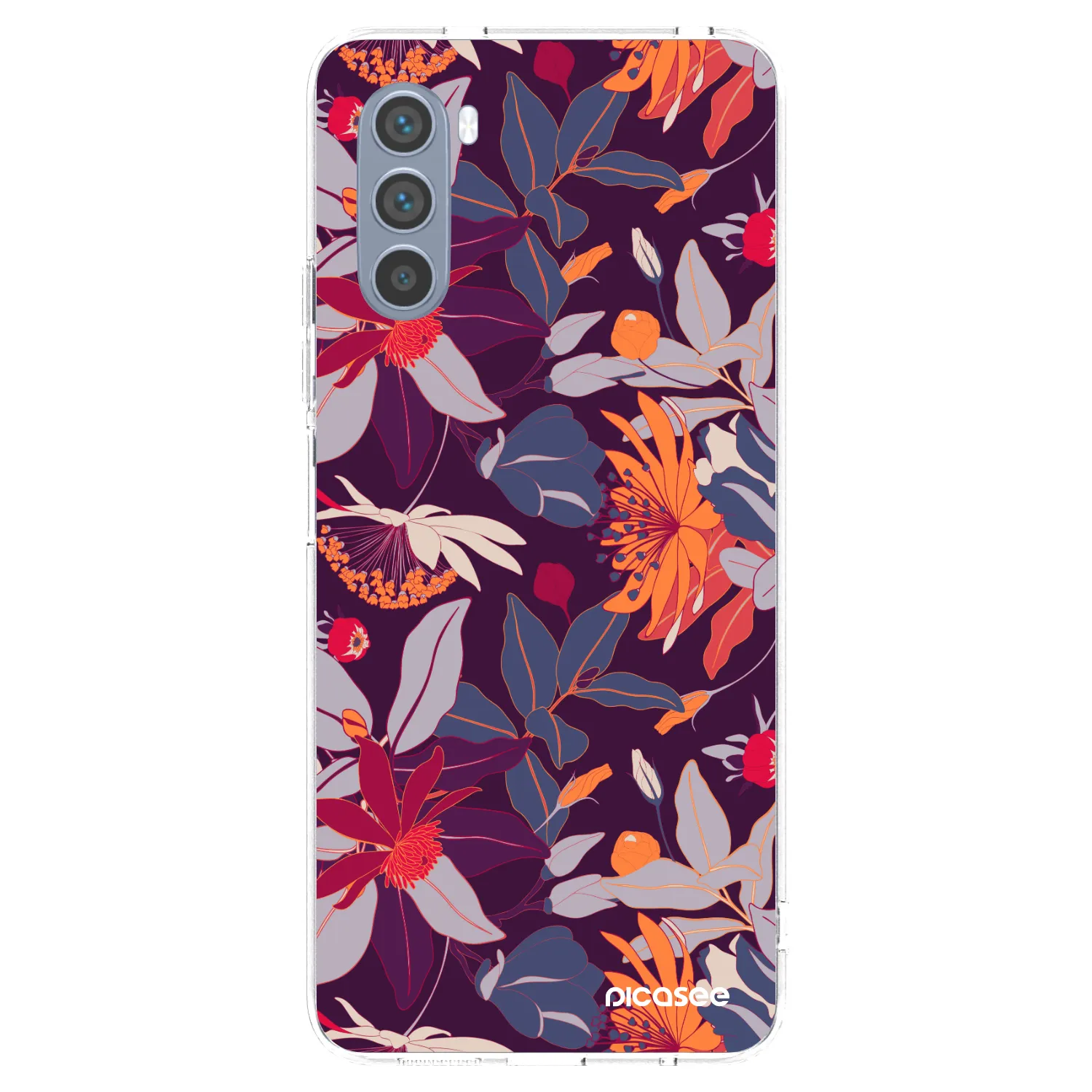 Picasee husă transparentă din silicon pentru Motorola Moto G62 - Purple Leaf