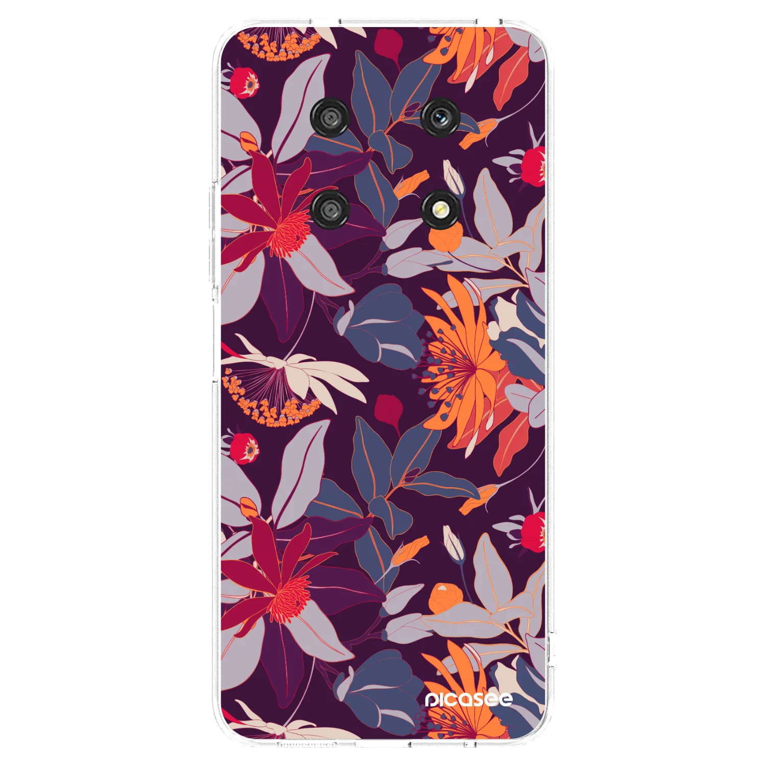 Picasee husă transparentă din silicon pentru Honor Magic4 Lite 5G - Purple Leaf