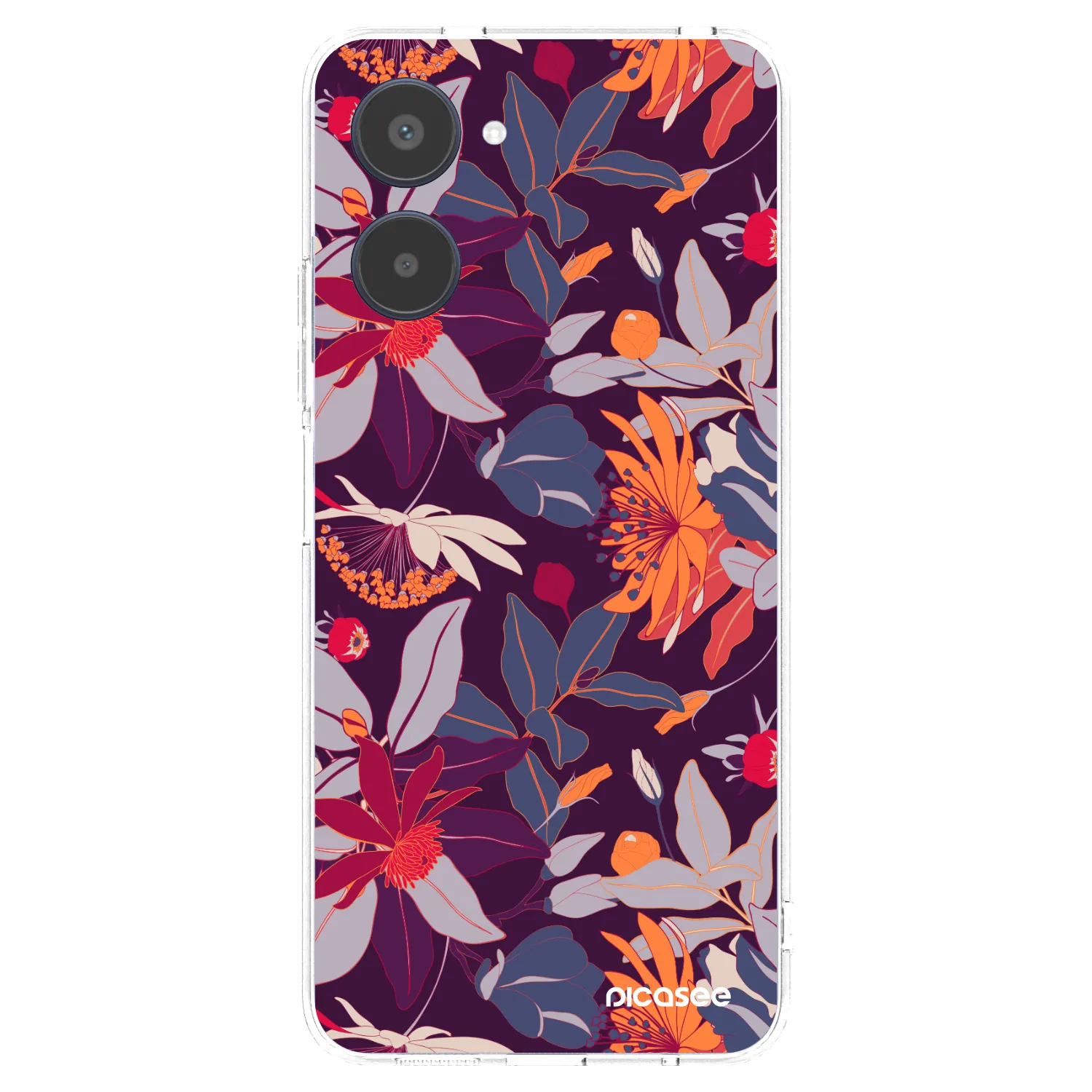 Picasee husă transparentă din silicon pentru Realme 10 4G - Purple Leaf