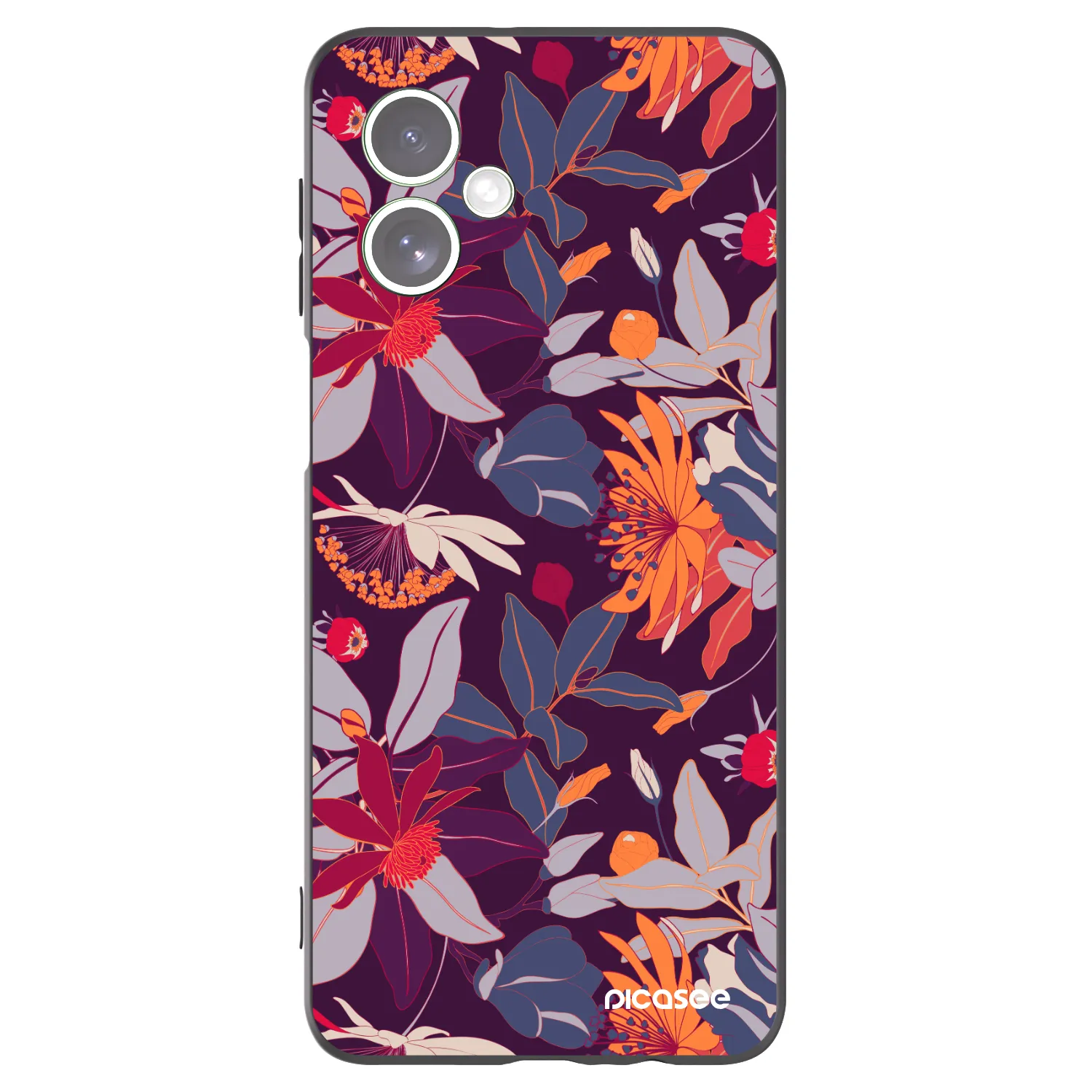 Picasee husă neagră din silicon pentru Motorola Moto G54 5G - Purple Leaf