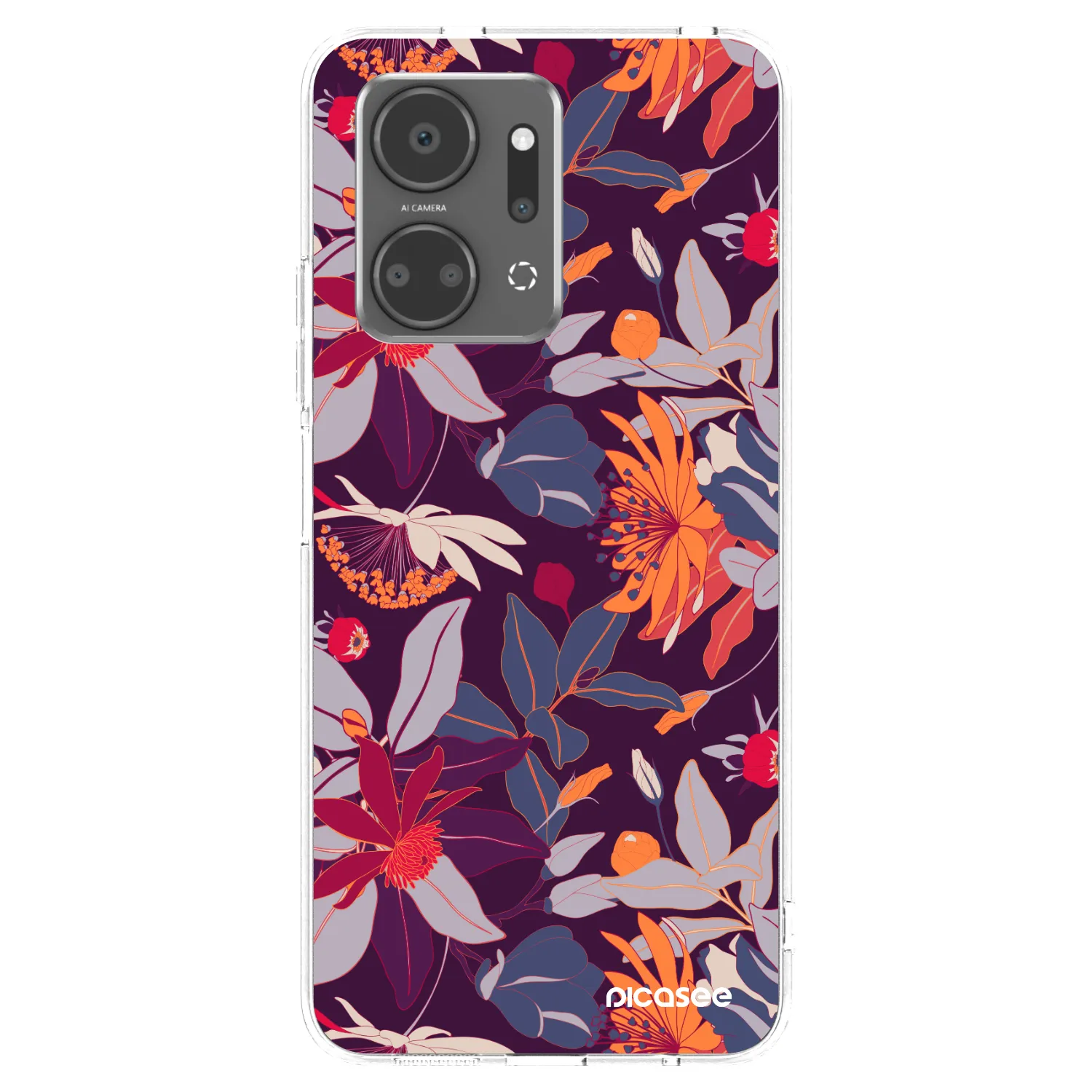 Picasee husă transparentă din silicon pentru Honor X7a - Purple Leaf