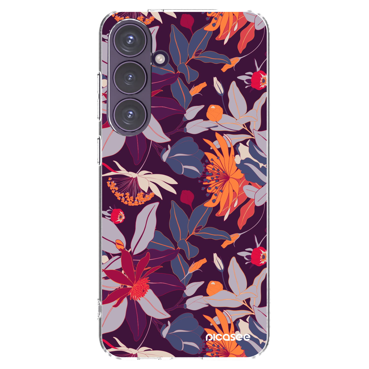 Picasee husă transparentă din silicon pentru Samsung Galaxy S24+ S926B 5G - Purple Leaf