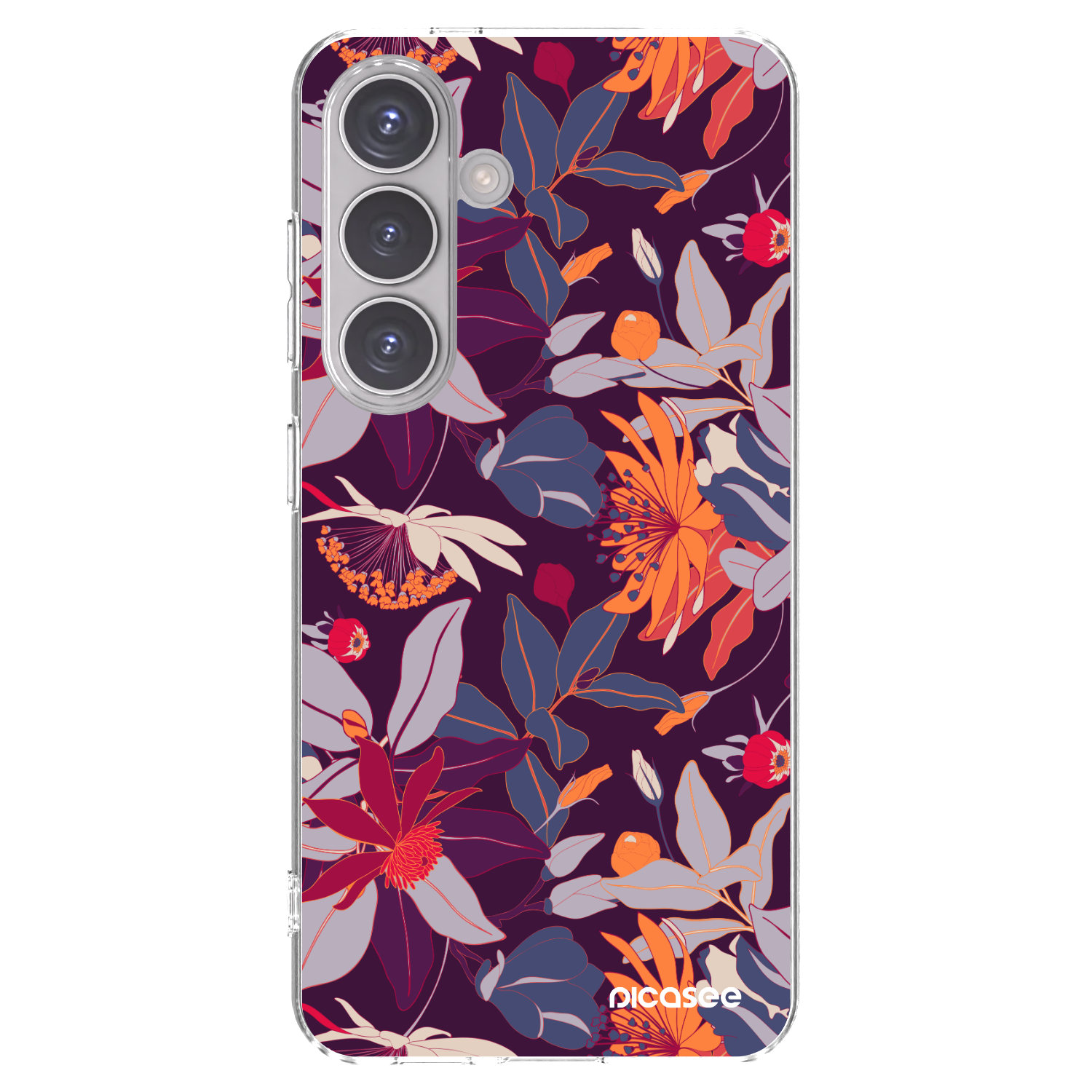 Picasee husă transparentă din silicon pentru Samsung Galaxy S24 S921B 5G - Purple Leaf