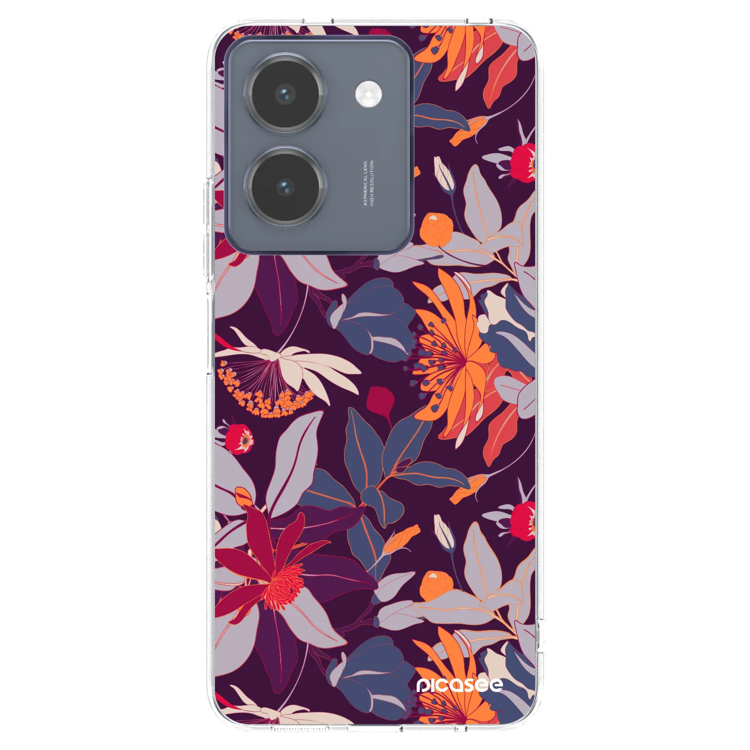 Picasee husă transparentă din silicon pentru Vivo Y36 4G - Purple Leaf
