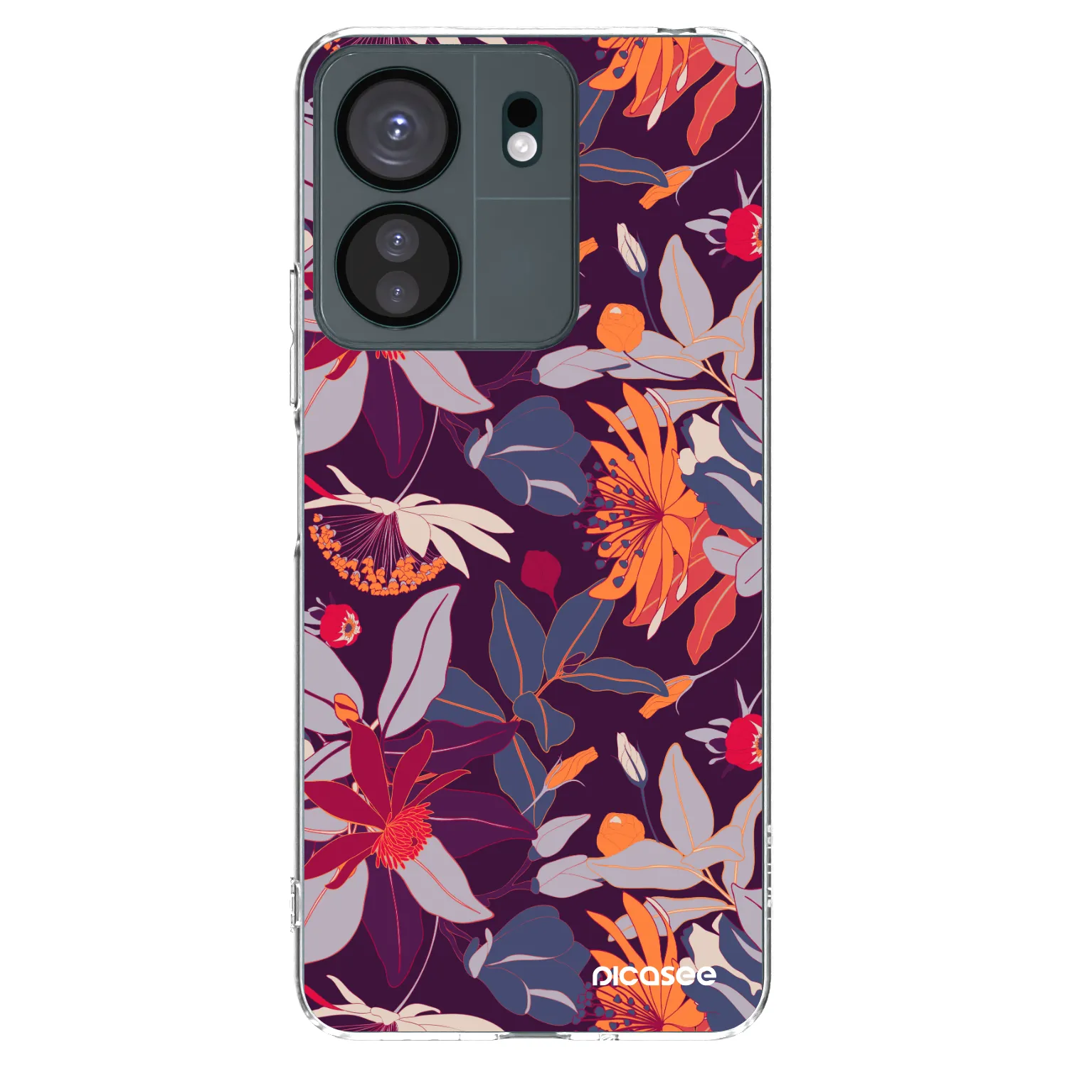 Picasee husă transparentă din silicon pentru Xiaomi Redmi 13C 4G - Purple Leaf