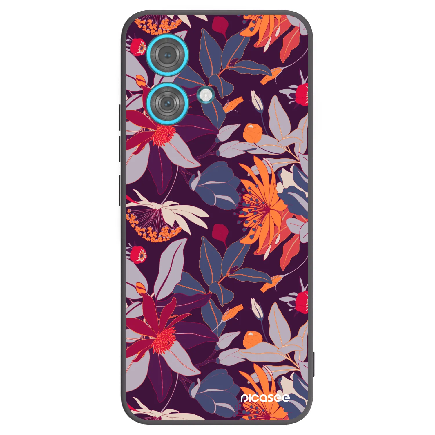 Picasee husă neagră din silicon pentru Motorola Edge 40 Neo - Purple Leaf