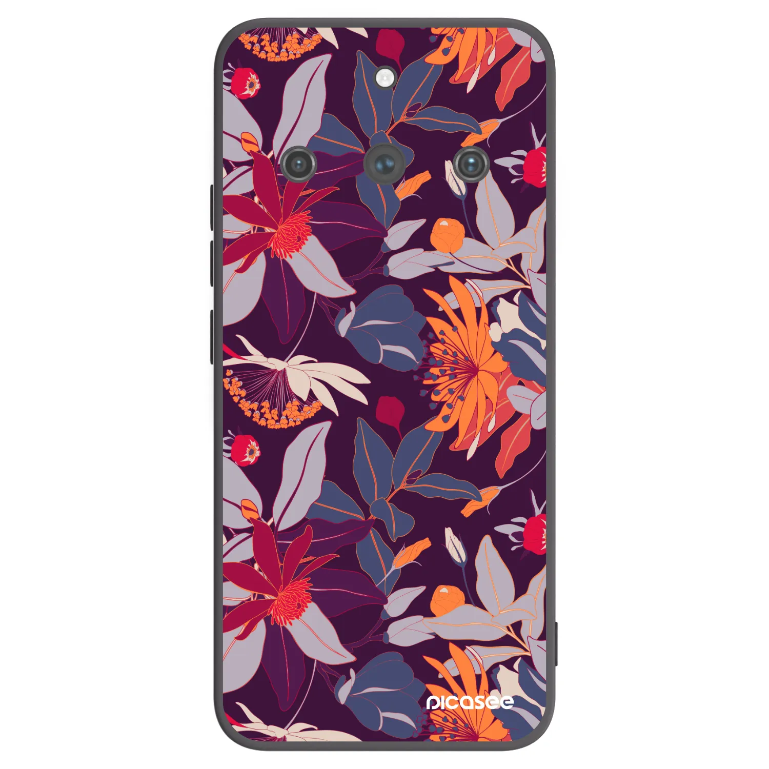 Picasee husă neagră din silicon pentru Realme 11 Pro+ - Purple Leaf
