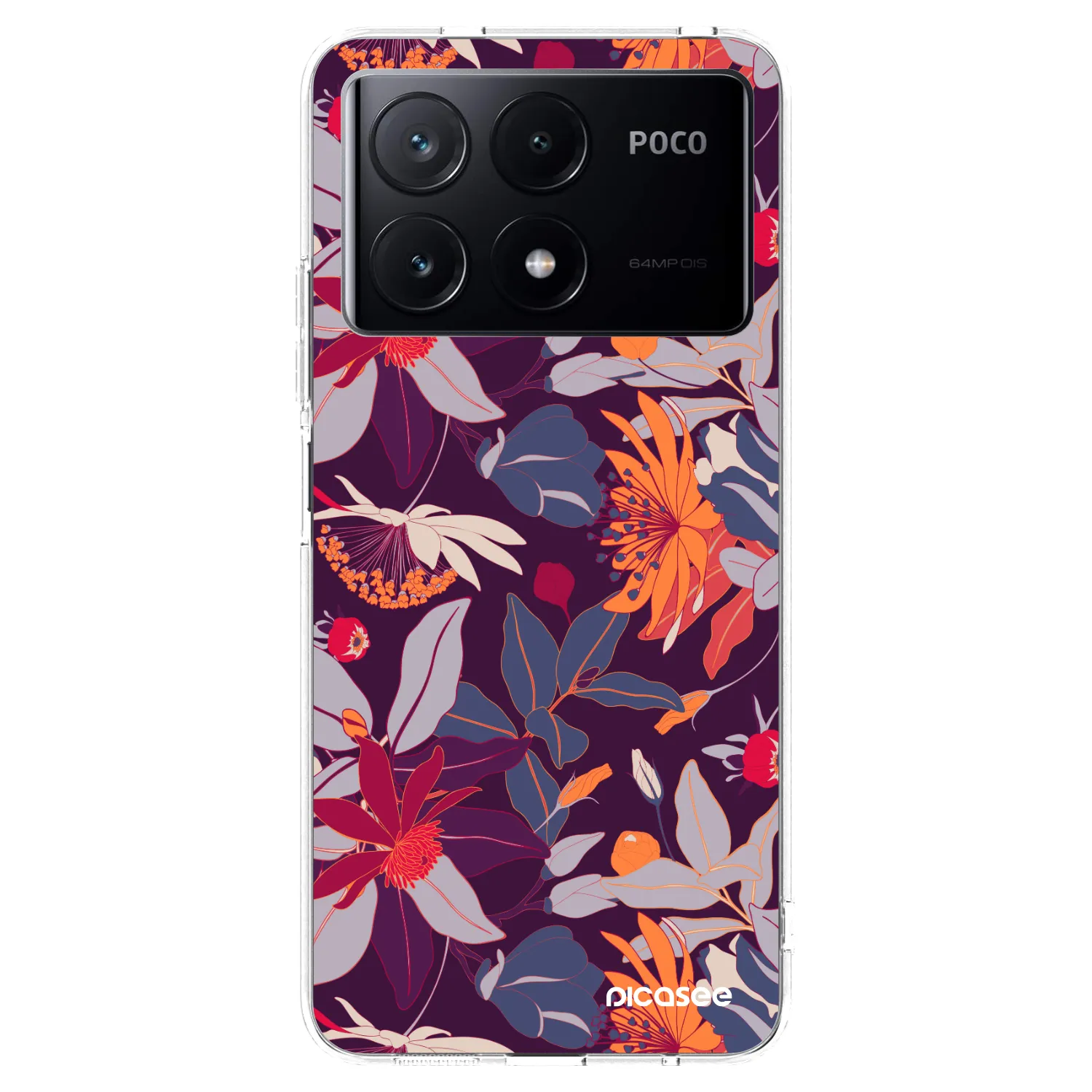 Picasee husă transparentă din silicon pentru Xiaomi Poco X6 Pro - Purple Leaf