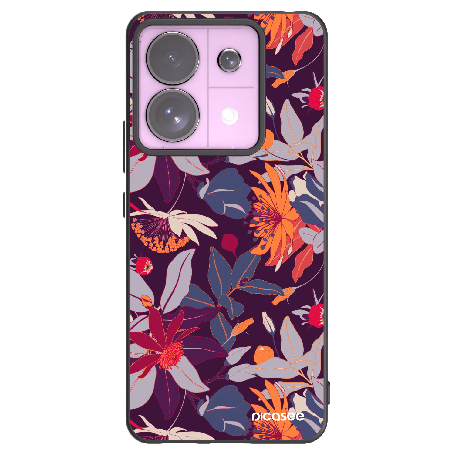 Picasee husă neagră din silicon pentru Xiaomi Redmi Note 13 Pro 5G - Purple Leaf