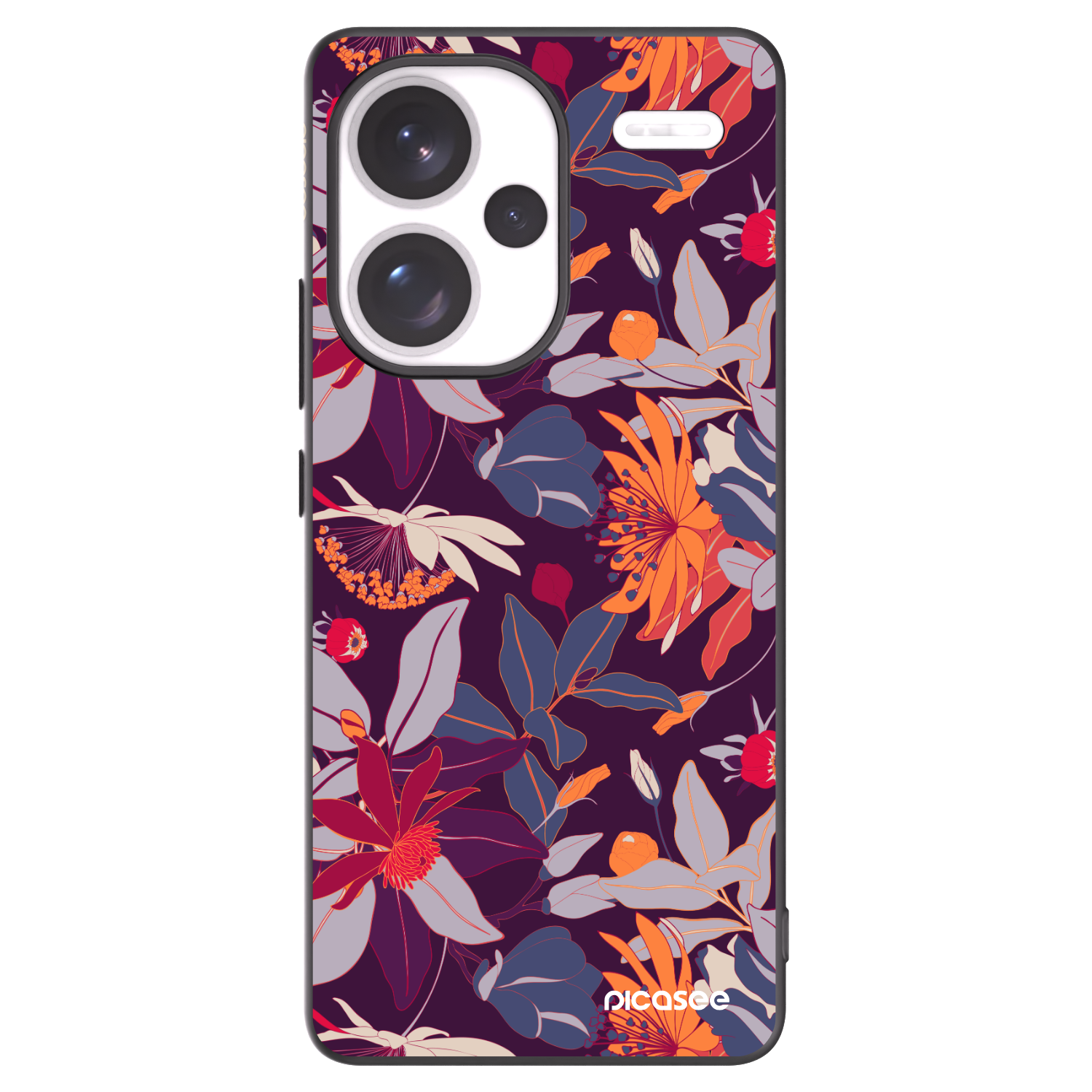 Picasee husă neagră din silicon pentru Xiaomi Redmi Note 13 Pro+ 5G - Purple Leaf