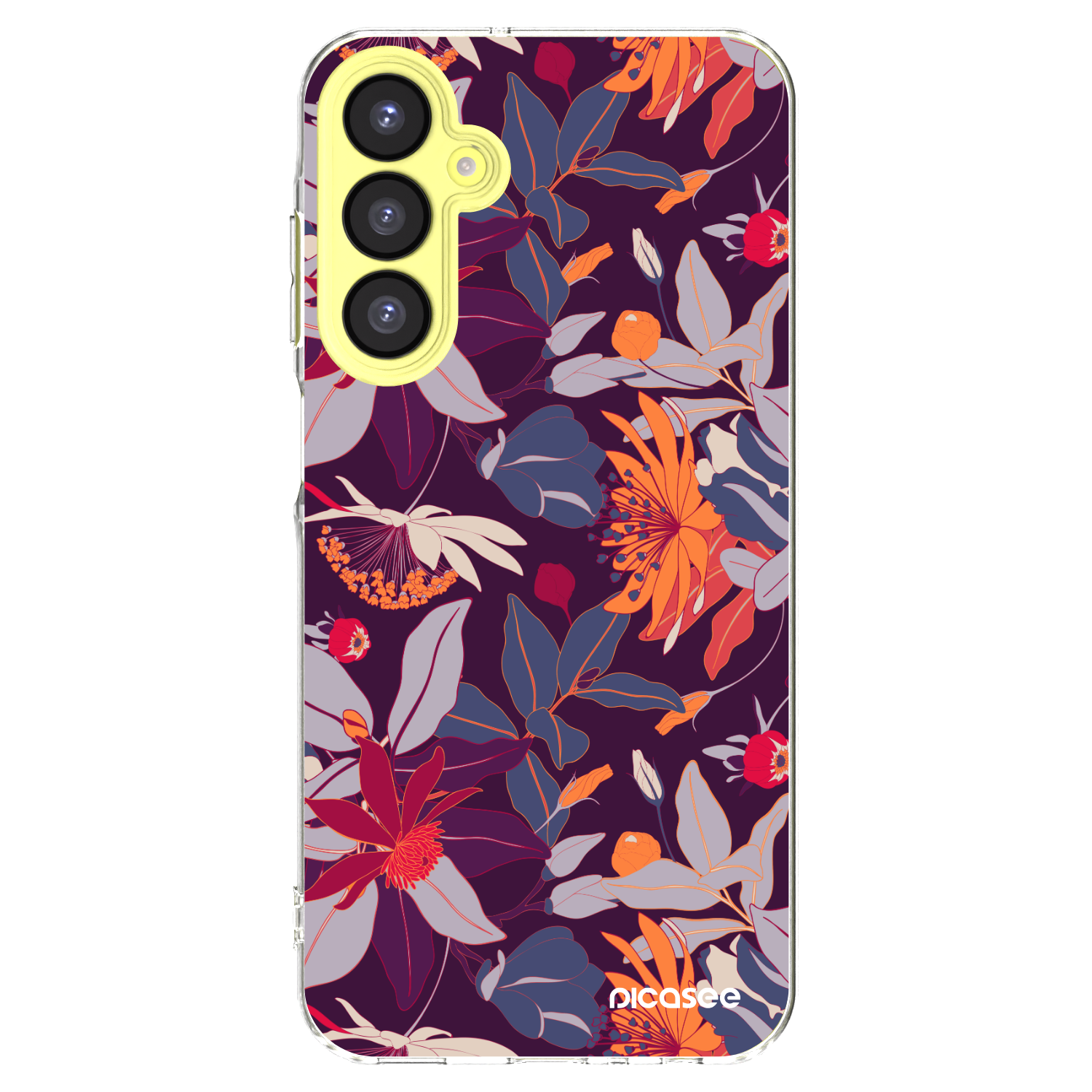 Picasee husă transparentă din silicon pentru Samsung Galaxy A25 A256B 5G - Purple Leaf
