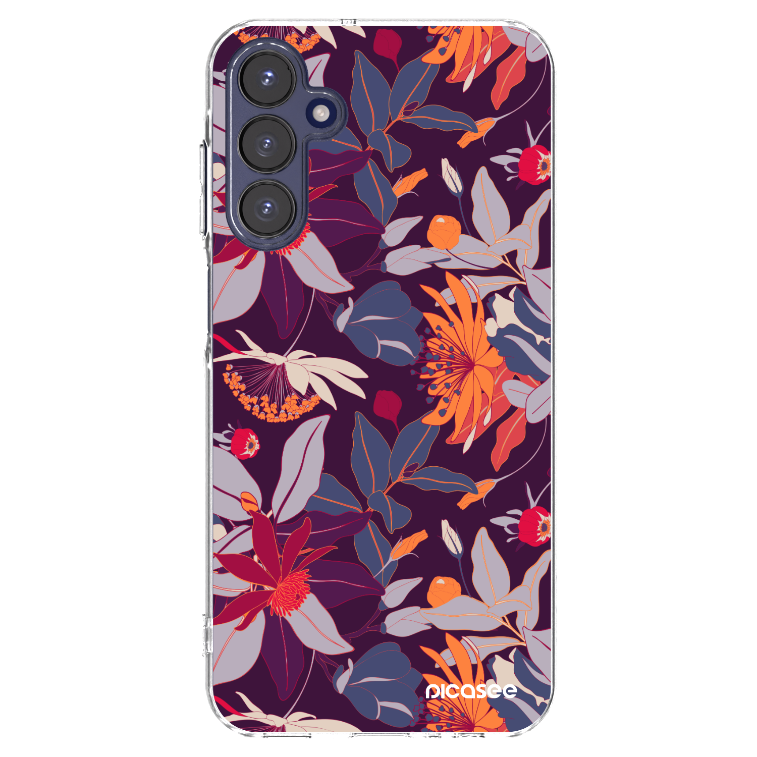 Picasee husă transparentă din silicon pentru Samsung Galaxy A15 A155F 4G - Purple Leaf