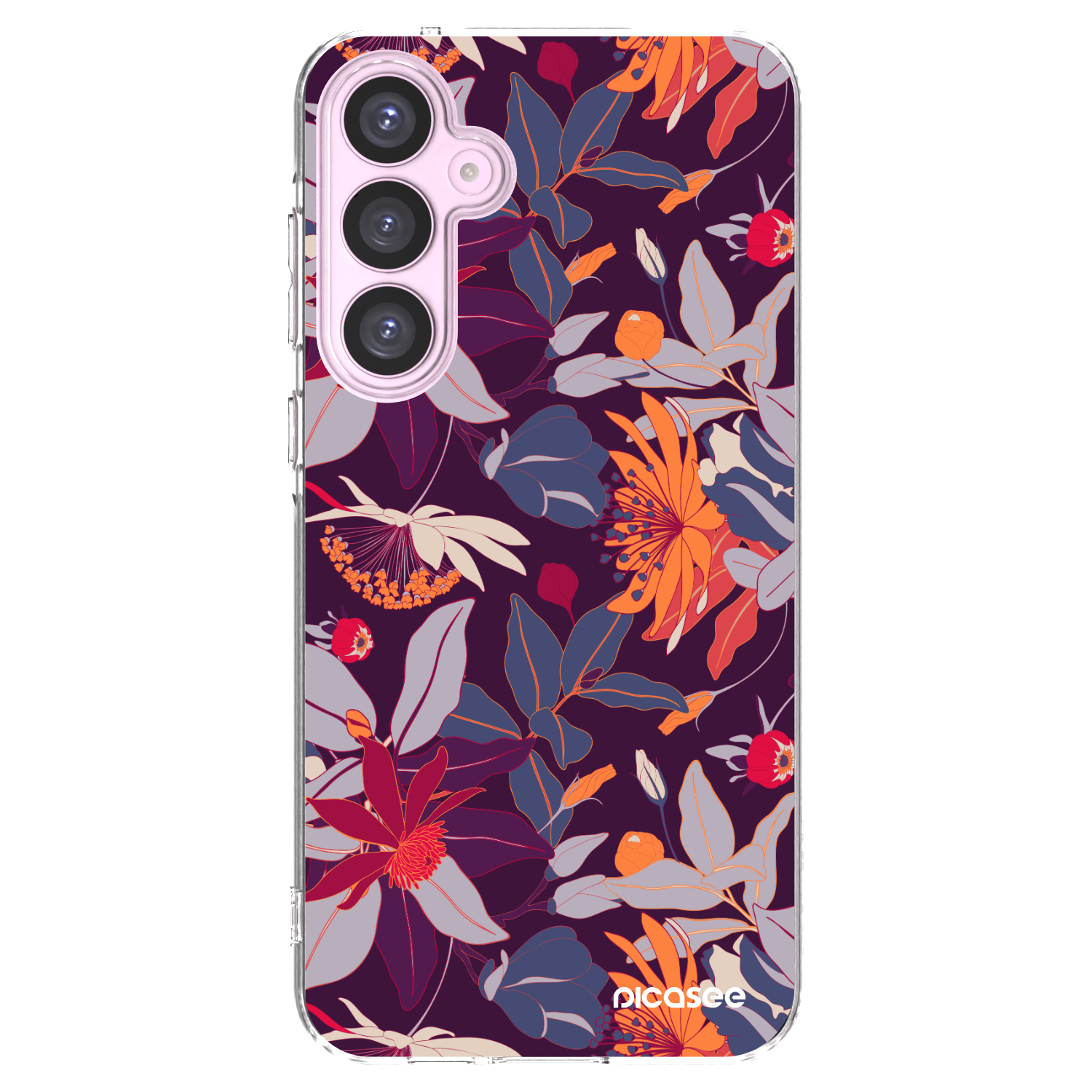 Picasee husă transparentă din silicon pentru Samsung Galaxy A55 5G A556B - Purple Leaf
