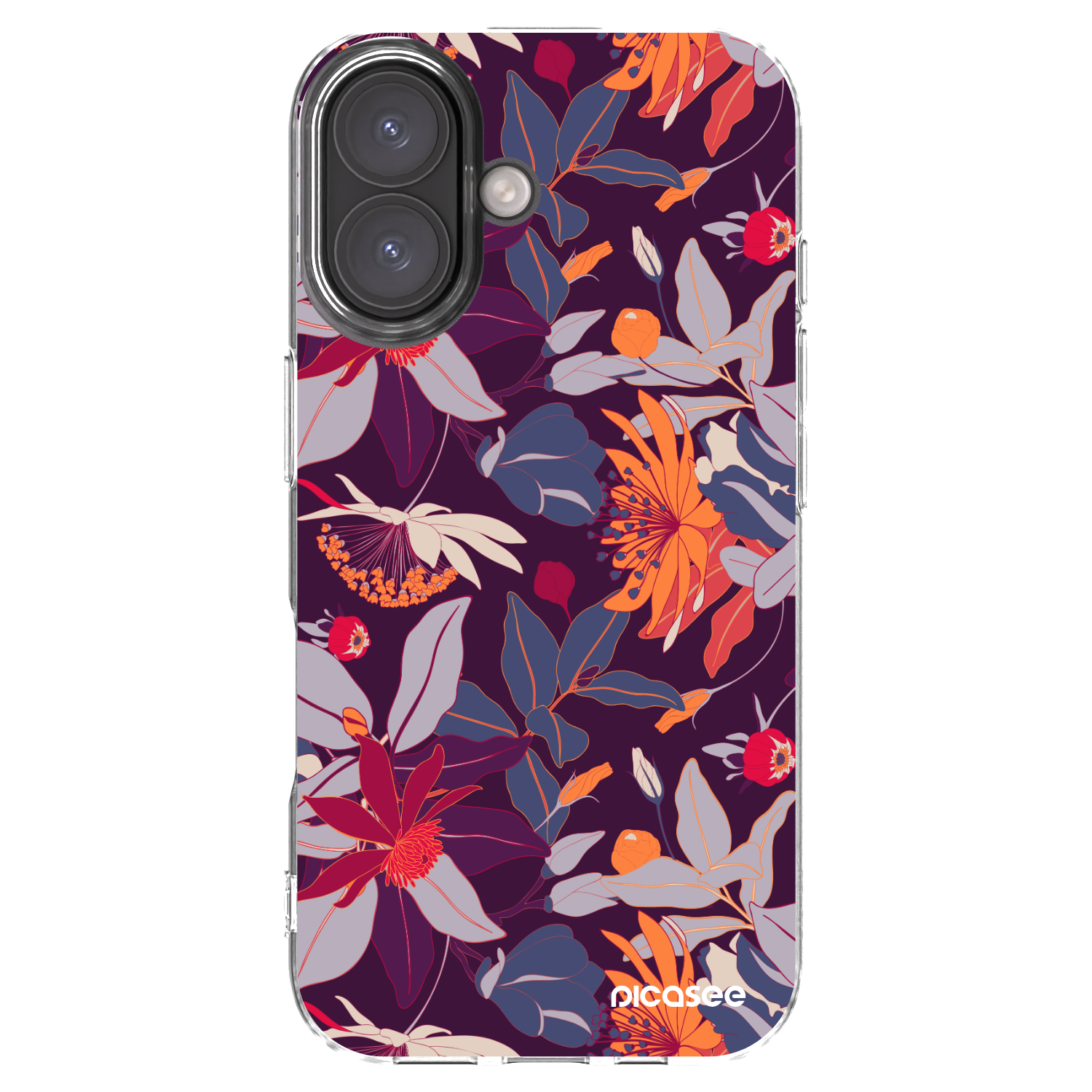 Picasee husă transparentă din silicon pentru Apple iPhone 16 - Purple Leaf