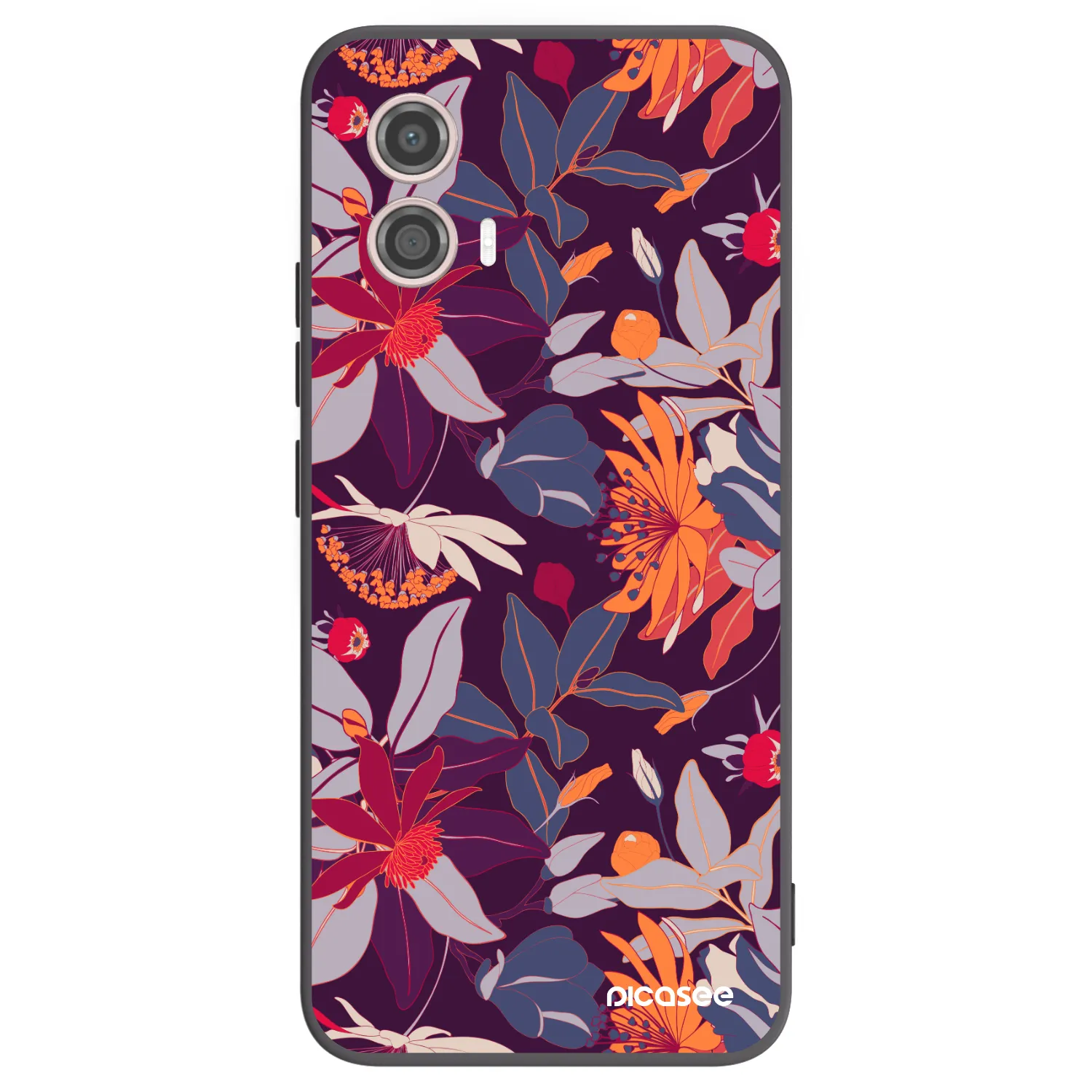 Picasee husă neagră din silicon pentru Motorola Moto G53 5G - Purple Leaf