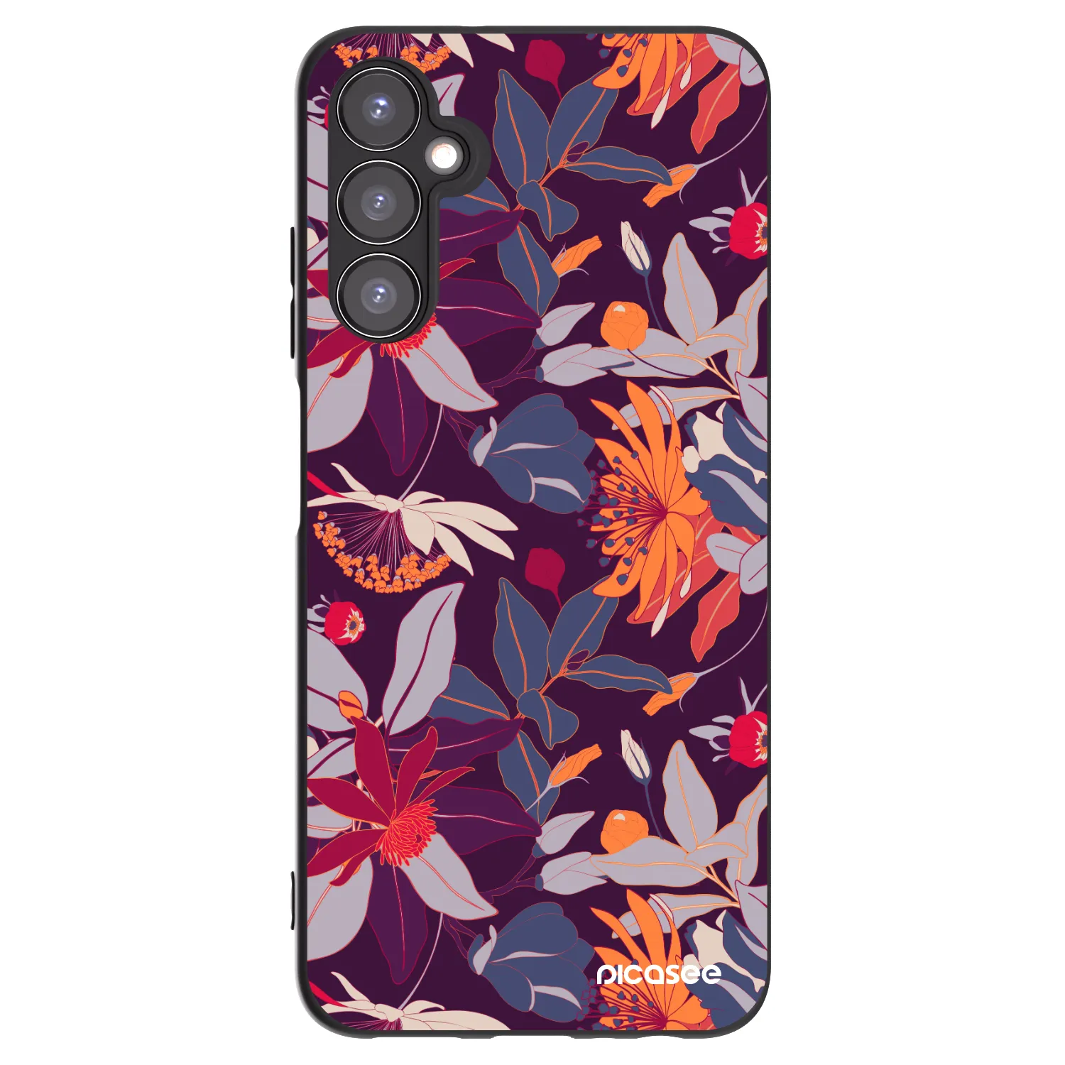Picasee husă neagră din silicon pentru Samsung Galaxy A05s A057G - Purple Leaf