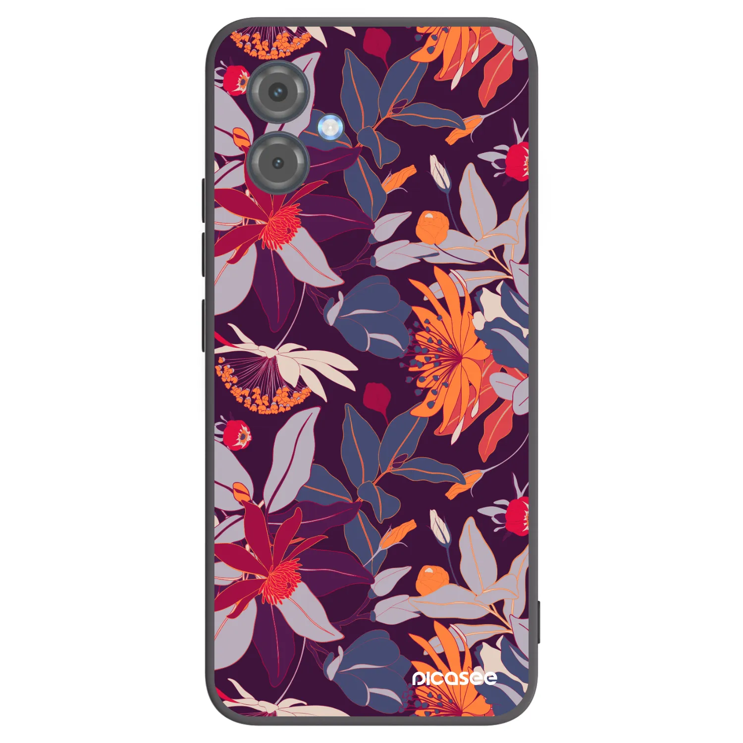 Picasee husă neagră din silicon pentru Motorola Moto G14 - Purple Leaf