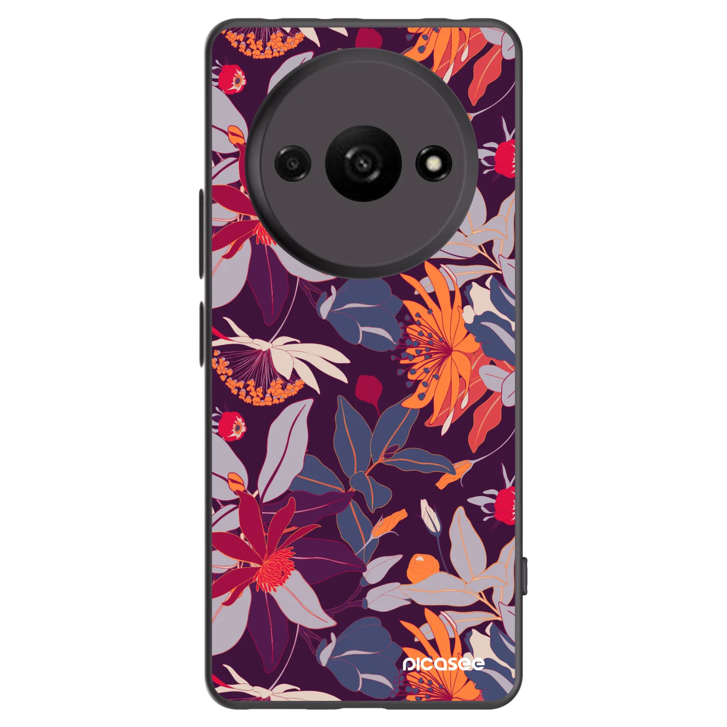 Picasee husă neagră din silicon pentru Xiaomi Redmi A3 - Purple Leaf