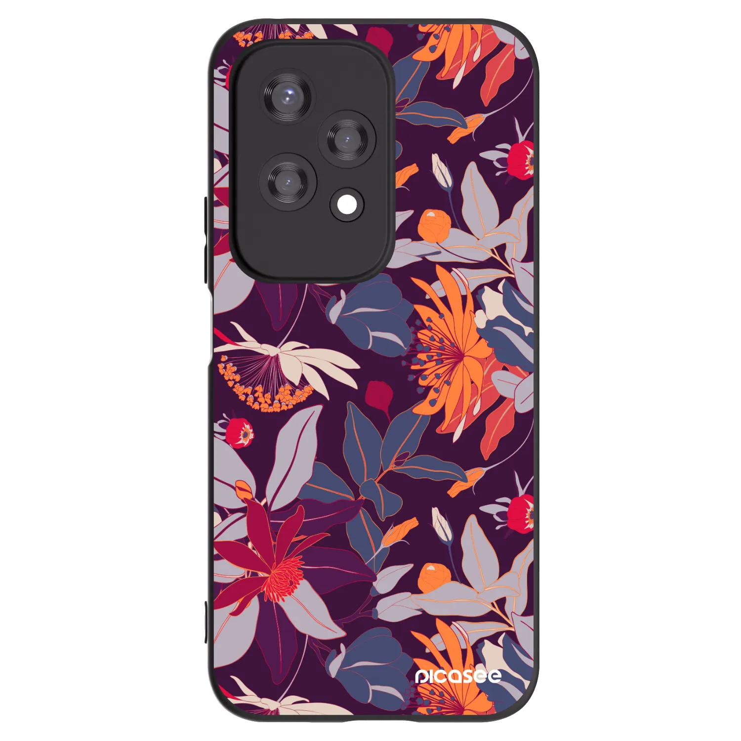 Picasee husă neagră din silicon pentru Honor 200 Lite - Purple Leaf