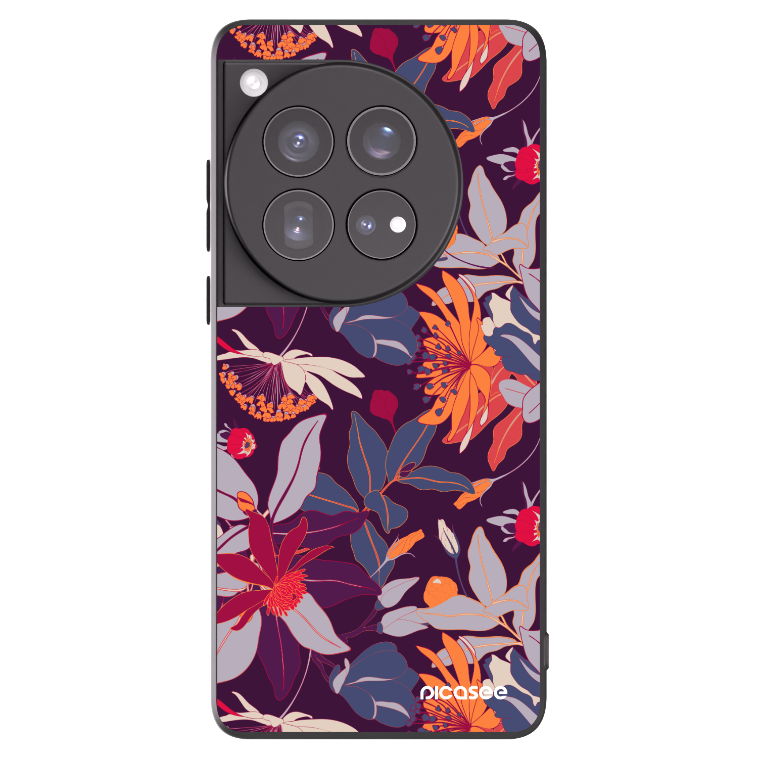 Picasee husă neagră din silicon pentru OnePlus 12 5G - Purple Leaf