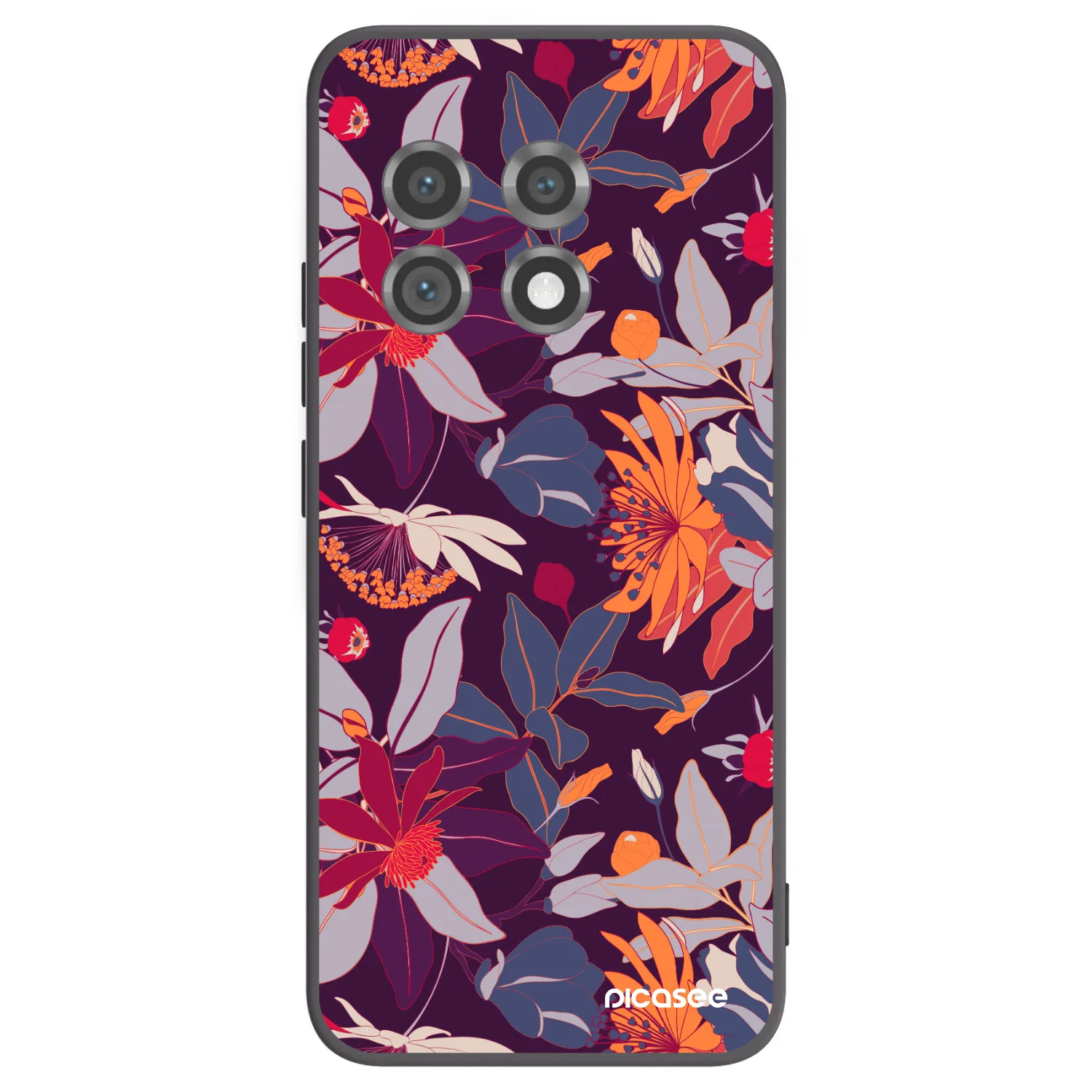 Picasee husă neagră din silicon pentru OnePlus 11 5G - Purple Leaf