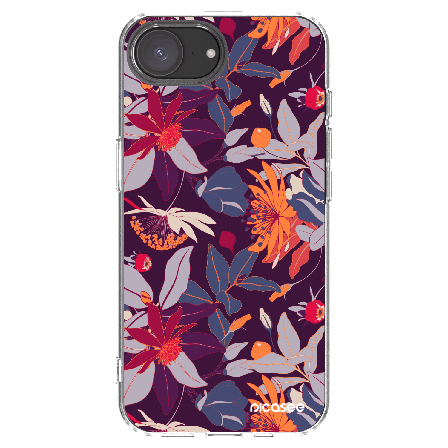 Picasee husă transparentă din silicon pentru Apple iPhone 16e - Purple Leaf