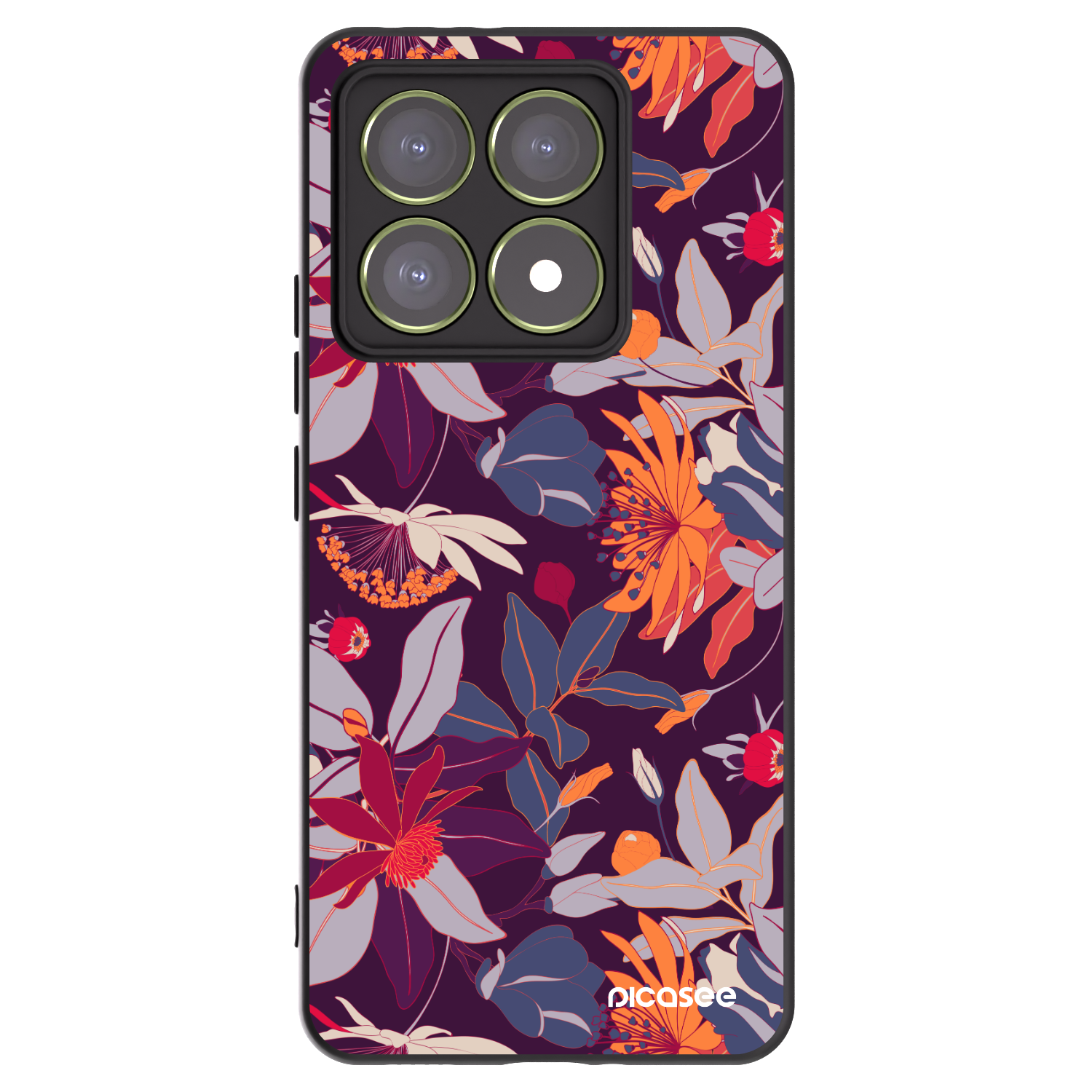Picasee husă neagră din silicon pentru Xiaomi 14T - Purple Leaf