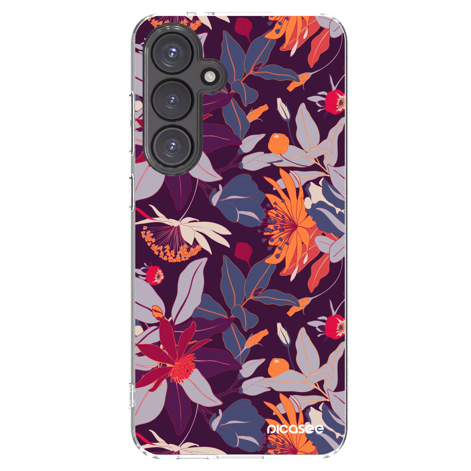 Picasee husă transparentă din silicon pentru Samsung Galaxy S24 FE S721B - Purple Leaf