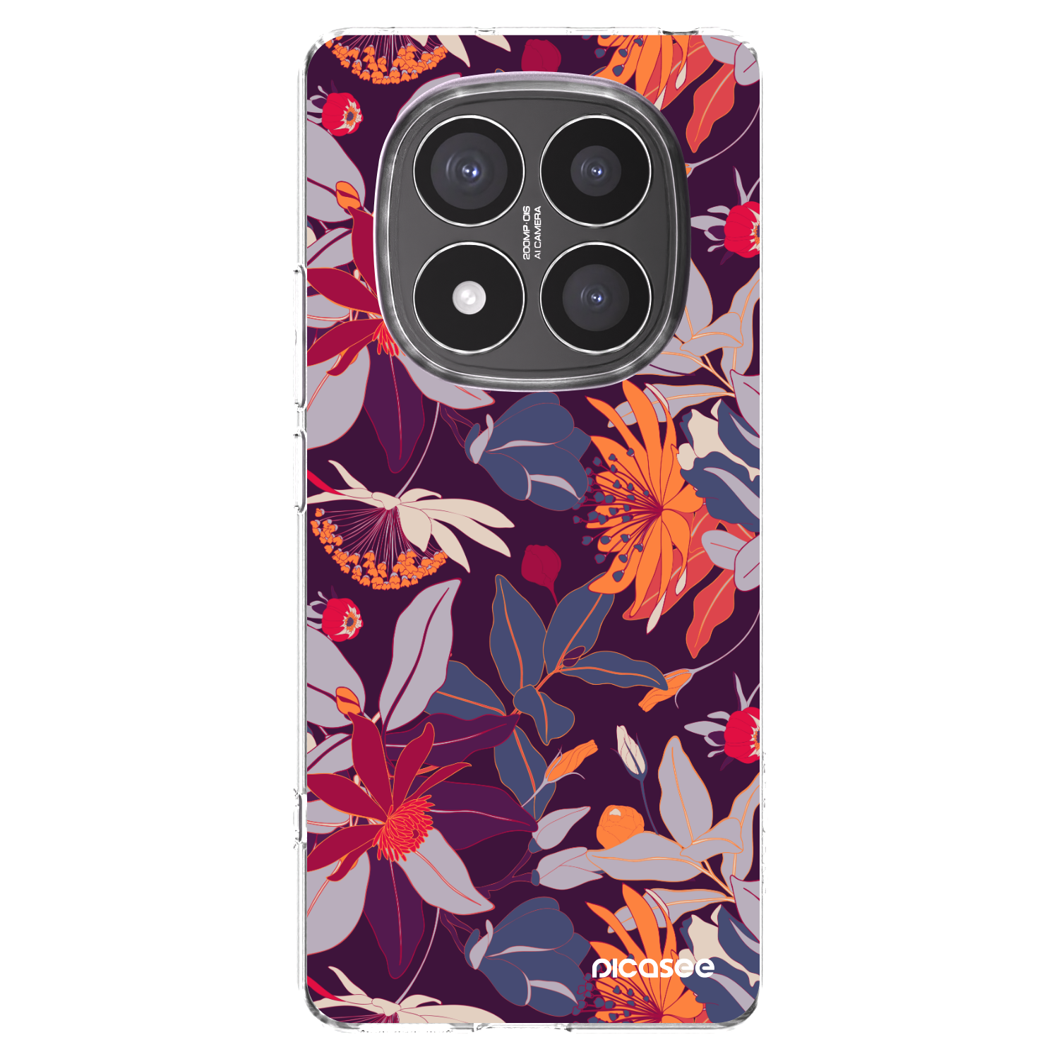 Picasee husă transparentă din silicon pentru Xiaomi Redmi Note 14 Pro+ 5G - Purple Leaf