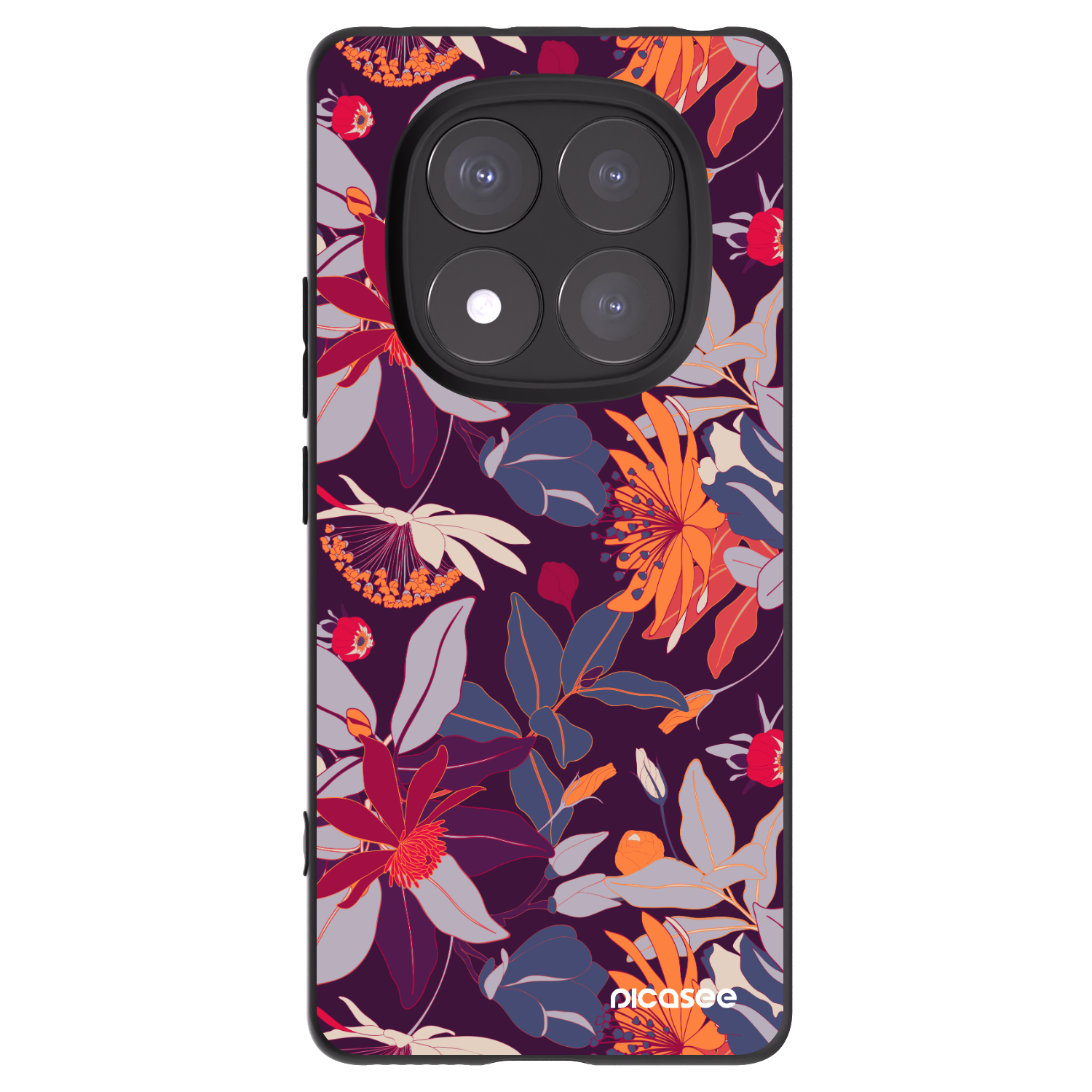 Picasee husă neagră din silicon pentru Xiaomi Redmi Note 14 Pro 5G - Purple Leaf