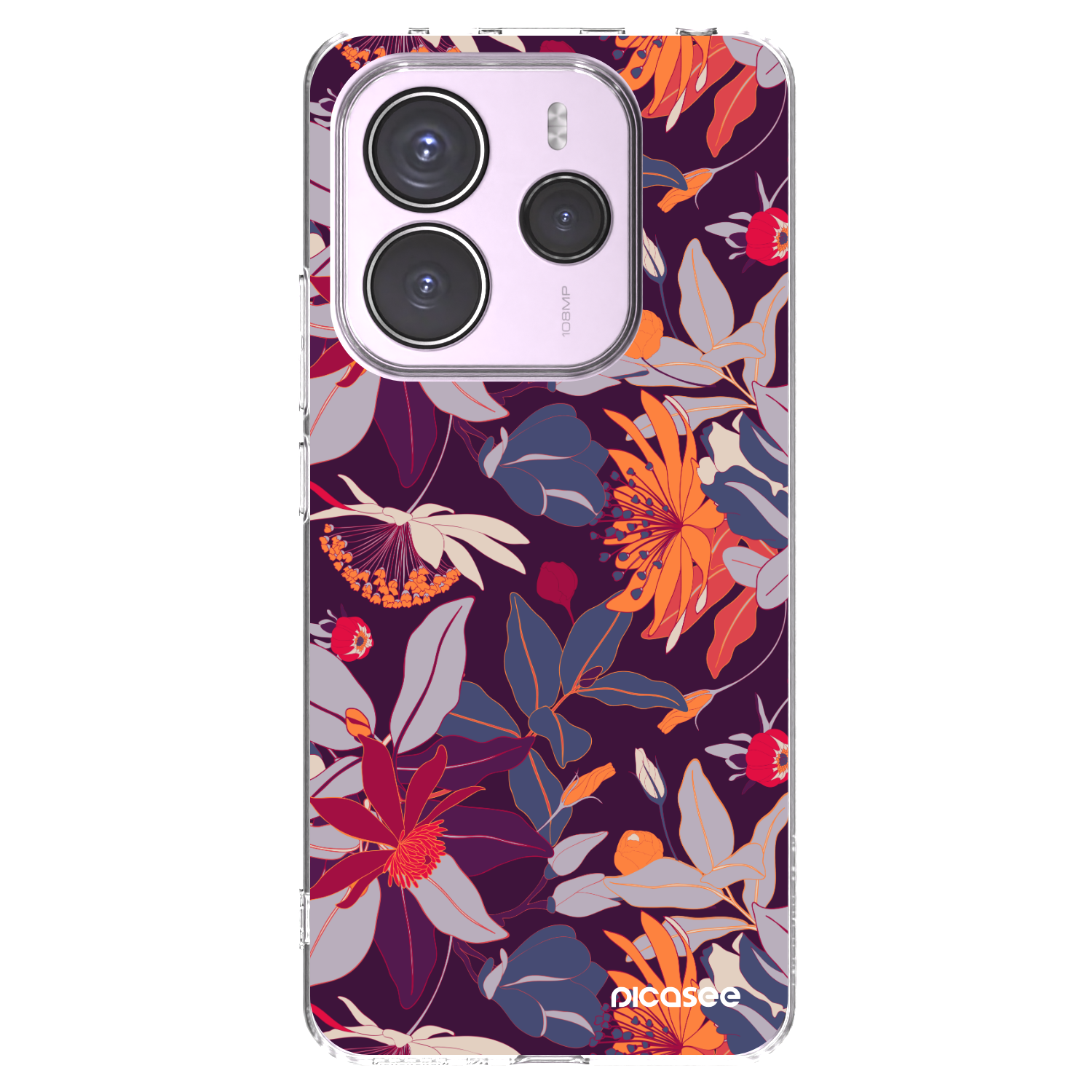 Picasee husă transparentă din silicon pentru Xiaomi Redmi Note 14 5G - Purple Leaf